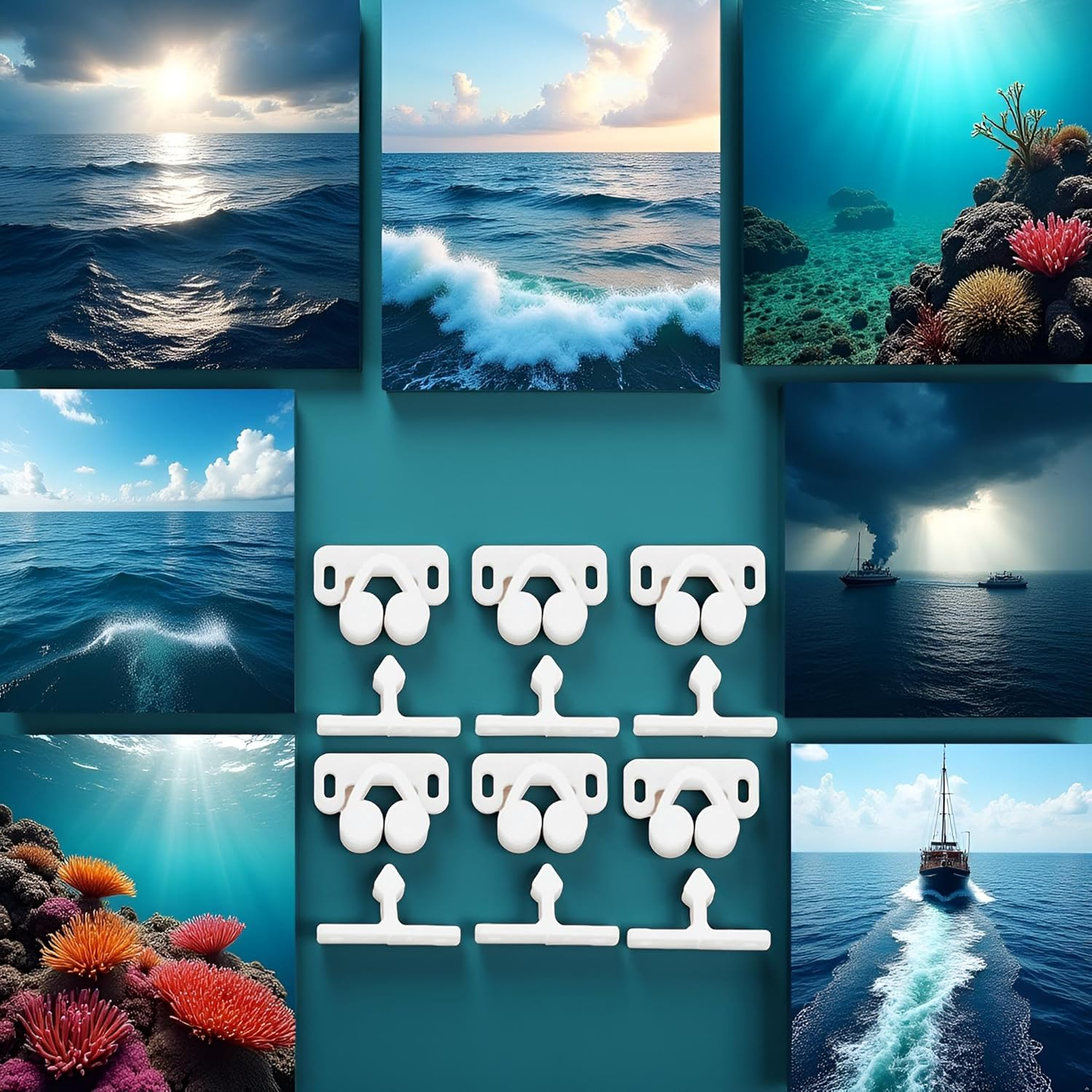 Jinshining 6Pcs White Marine Boat Ball Catch Door Cupboard Spring Cabinet Catch Boat Door Latch Back Plates Roller Latch Plastic Catches Cabinet Hardware Catches image number 1