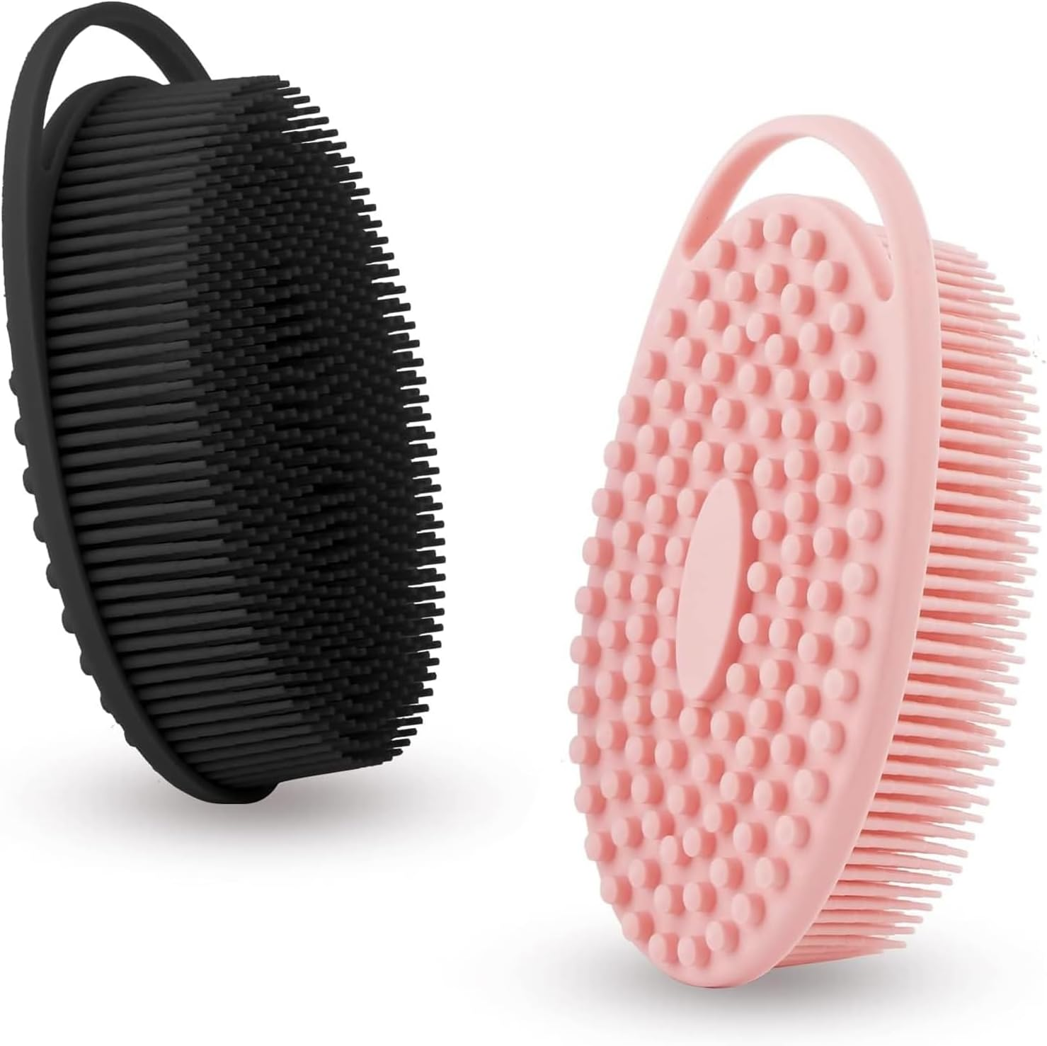 2Pcs Silicone Body Scrubber, Shower Bath Scrubber, 2 in 1 Bath and Shampoo Brush, Body Scrubber, Shower Cleaning Exfoliating Use