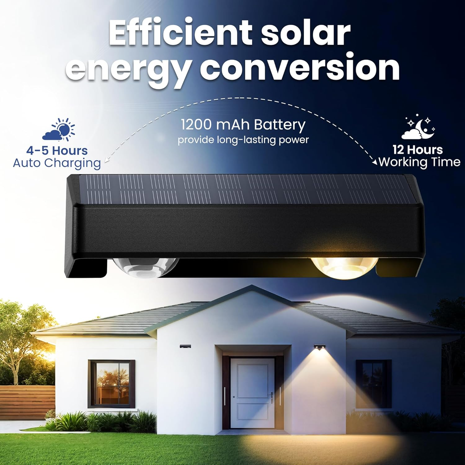 Solar Fence Lights Outdoor, 9 Fixed Colors ＆ Color Changing Fence Solar Lights Outdoor Waterproof IP65, LED Deck Lighting for Wall Step Patio Railing Pool Backyard Porch(4 Pack) image number 3