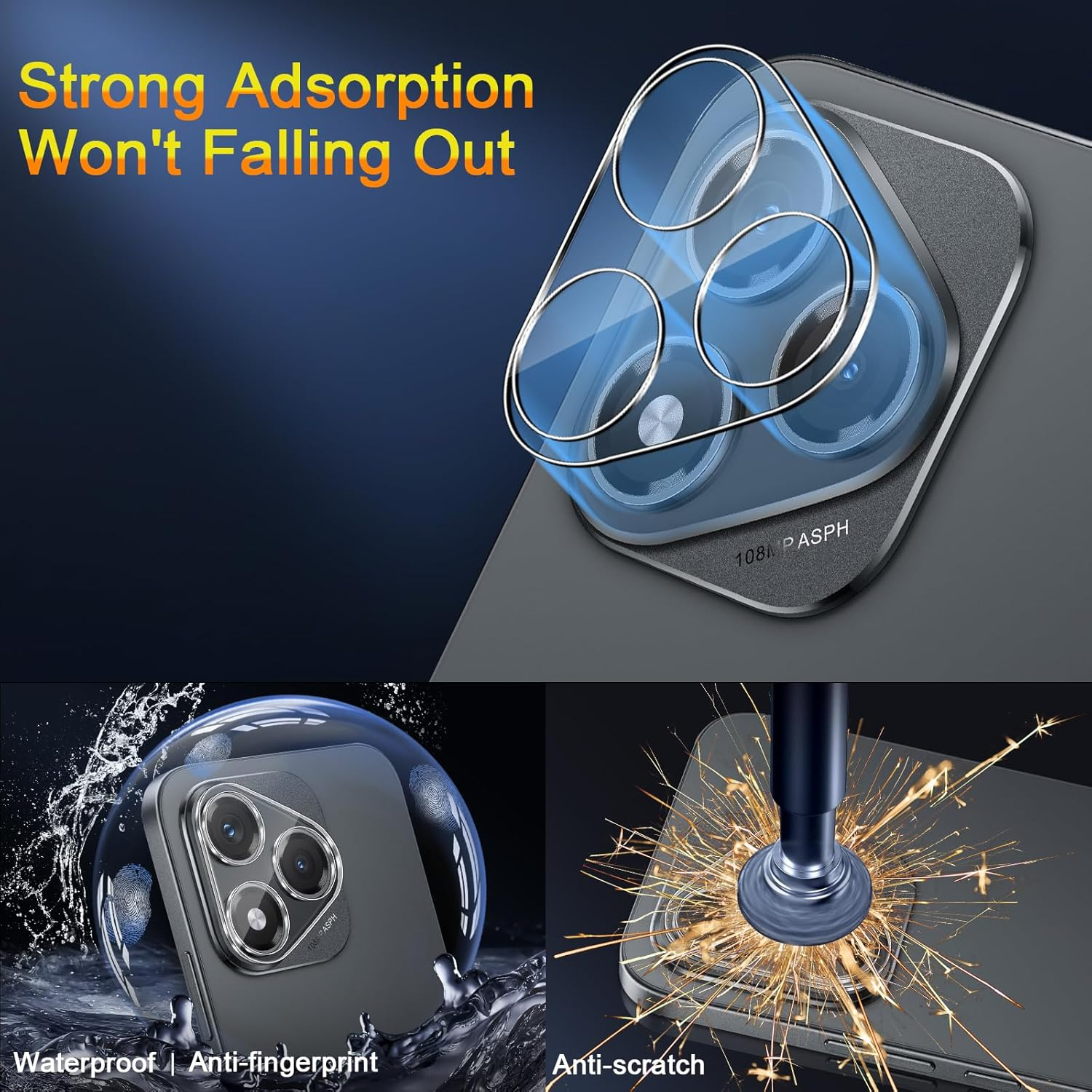 QULLOO Screen Protector for Honor 400 Lite, Pack of 2 Screen Protectors with 2 Camera Protection, 9H Hardness Tempered Glass HD Clear Protective Glass Anti-Scratch Film image number 4