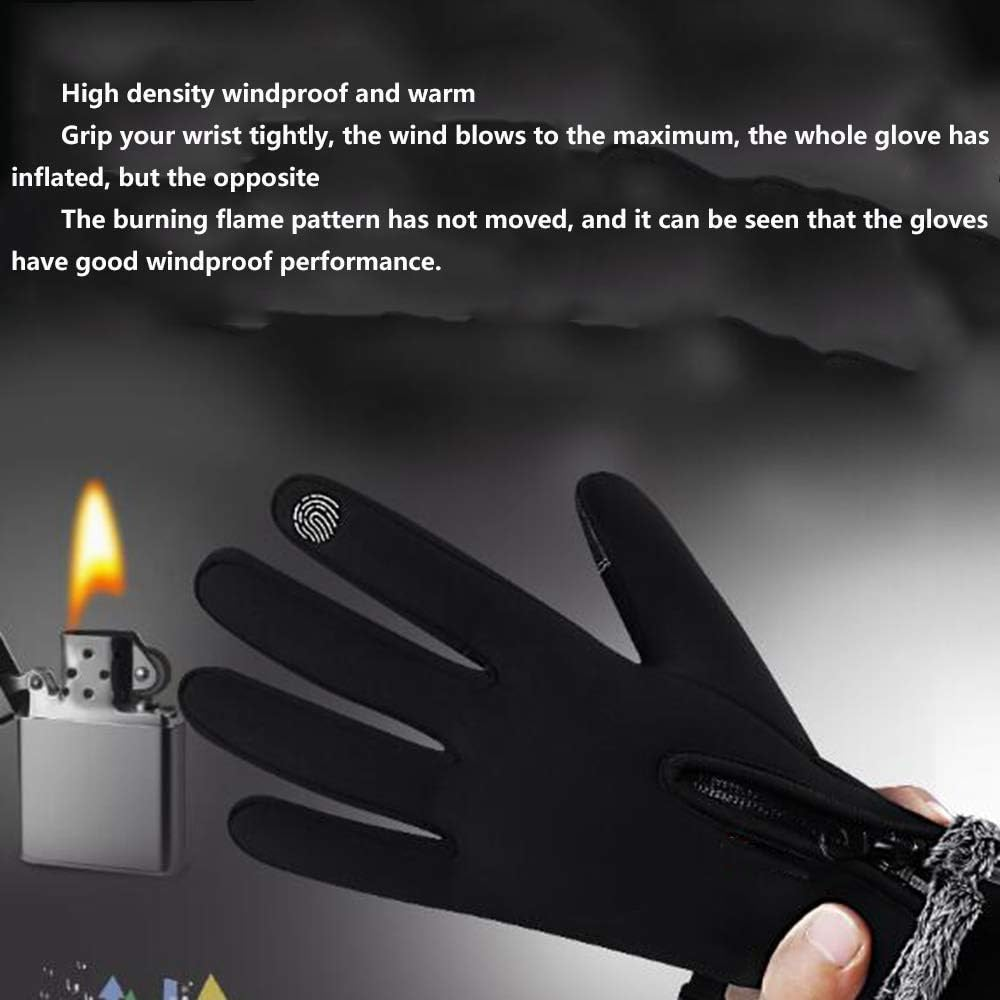 Winter Riding Thermal Gloves,Windproof Running Gloves,Men Winter Sports Touch Screen Warm plus Velvet Outdoor Skid Cycling Motorcycle in Winter Windproof and Waterproof (Color : Red, Size : M-B) image number 4