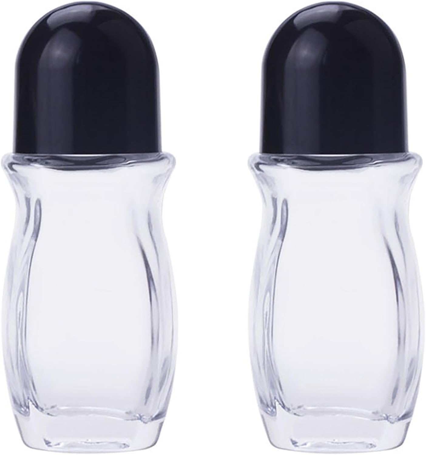 2Pcs 50Ml Glass Roller Bottles Large Empty Roller Ball Bottle Leak Proof Refillable Rollerball Bottles for Perfume Essential Oils Deodorant