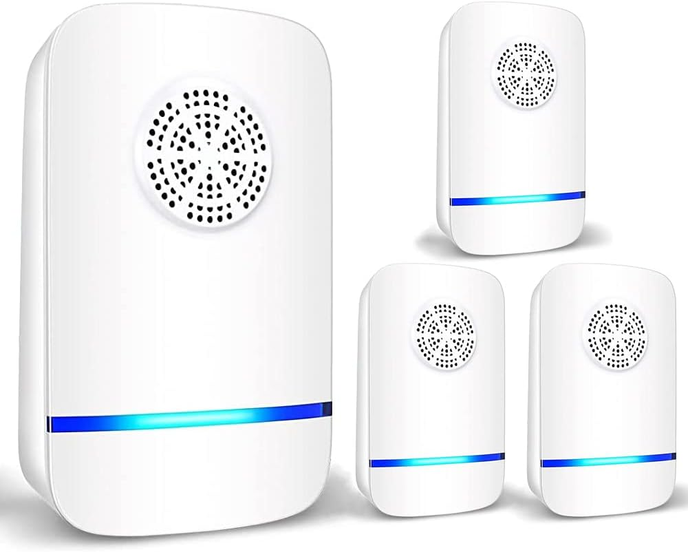 Ultrasonic Pest Repeller 4 Pack, Insect Control, Spider Repellent, Plug in Indoor Mouse Deterrent, anti Moths, Ants, Bed Bugs, Fleas, Cockroaches, Flies, Spider, Wasp (Classic 4 Pack)