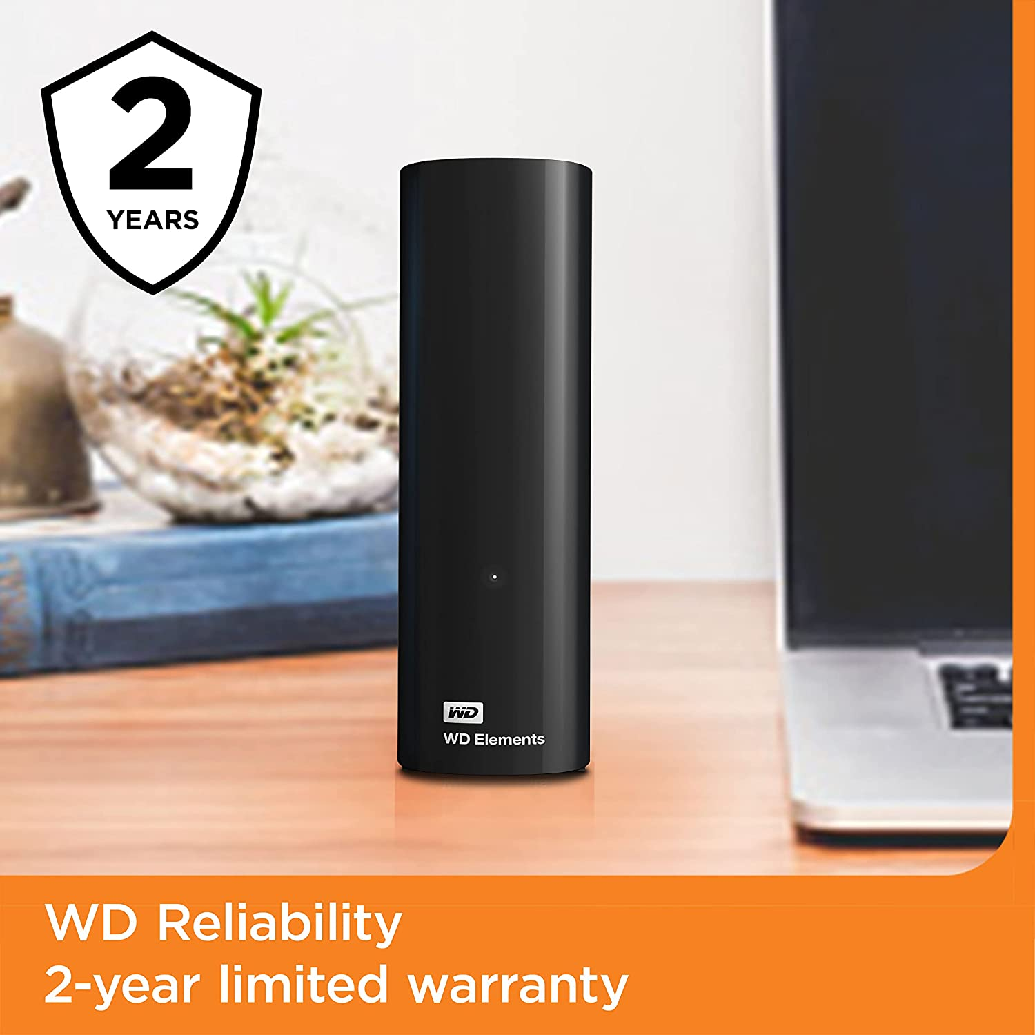 Western Digital WD Elements Desktop 8TB USB 3.0 3.5" External Hard Drive - Black Plug & Play Formatted NTFS for Windows 10/8.1/7 image number 1