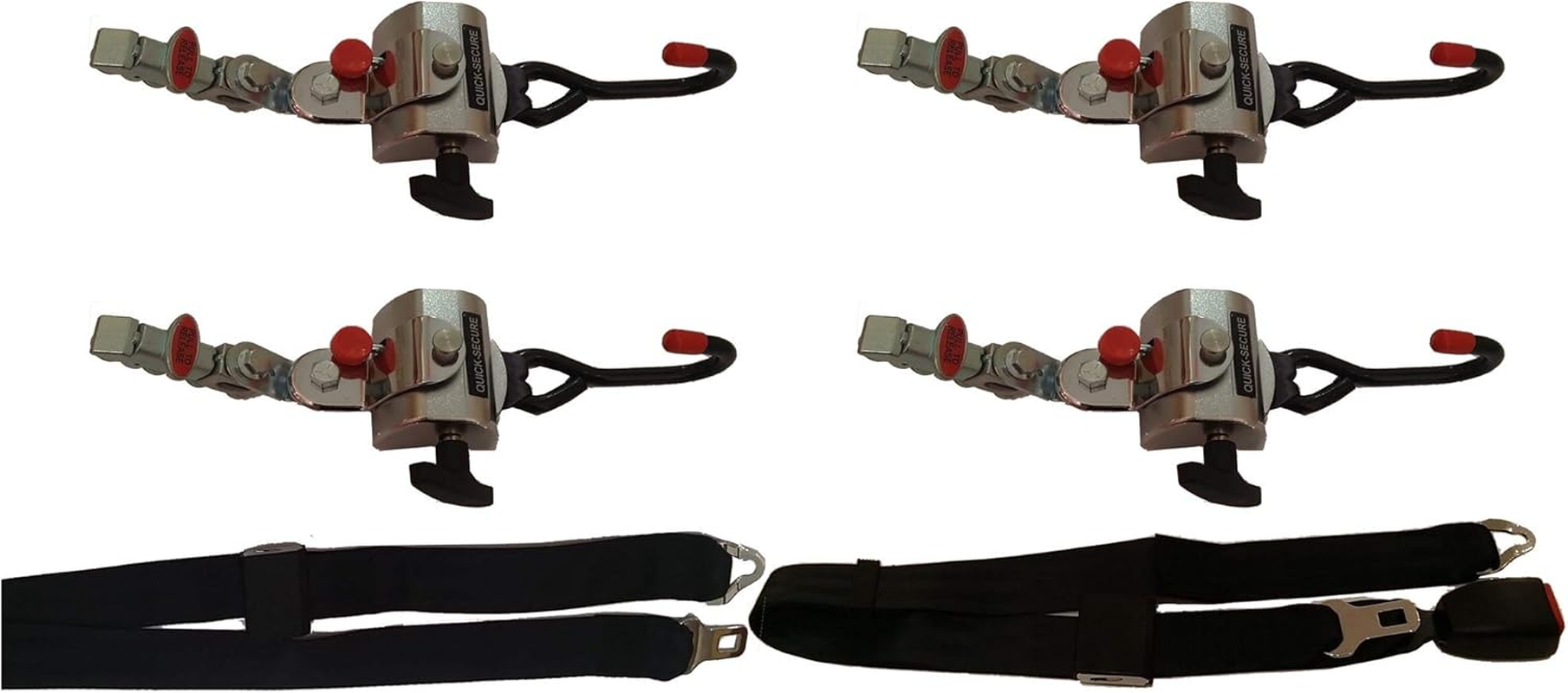 Retractor Wheelchair Tie down with Lap Belts Kit-4 Pack image number 3