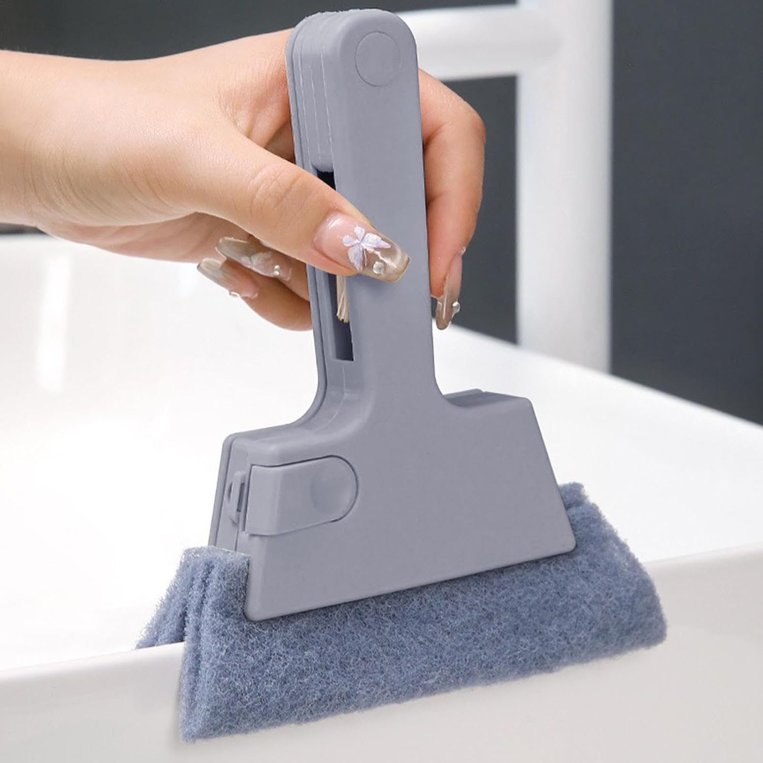 Window Rail Cleaning Tools, Window Groove Cleaning Brush - Multifunctional Window Rail Cleaner | Window Sill Cleaner, Sliding Door Rail Cleaner, Joint Cleaning Brush image number 1