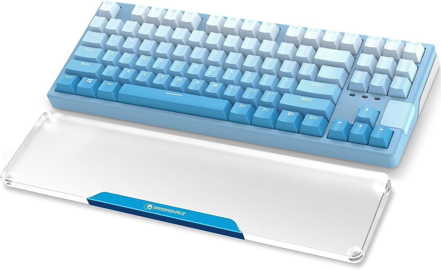SELORSS Acrylic Keyboard Wrist Rest - Full Size 100% Keyboard- Mechanical Keyboards Ergonomic Palm for Computer Keyboard,Anti-Slip Base,Wrist Pad Laptop,Office & Home-Easy Typing White/Full-Size