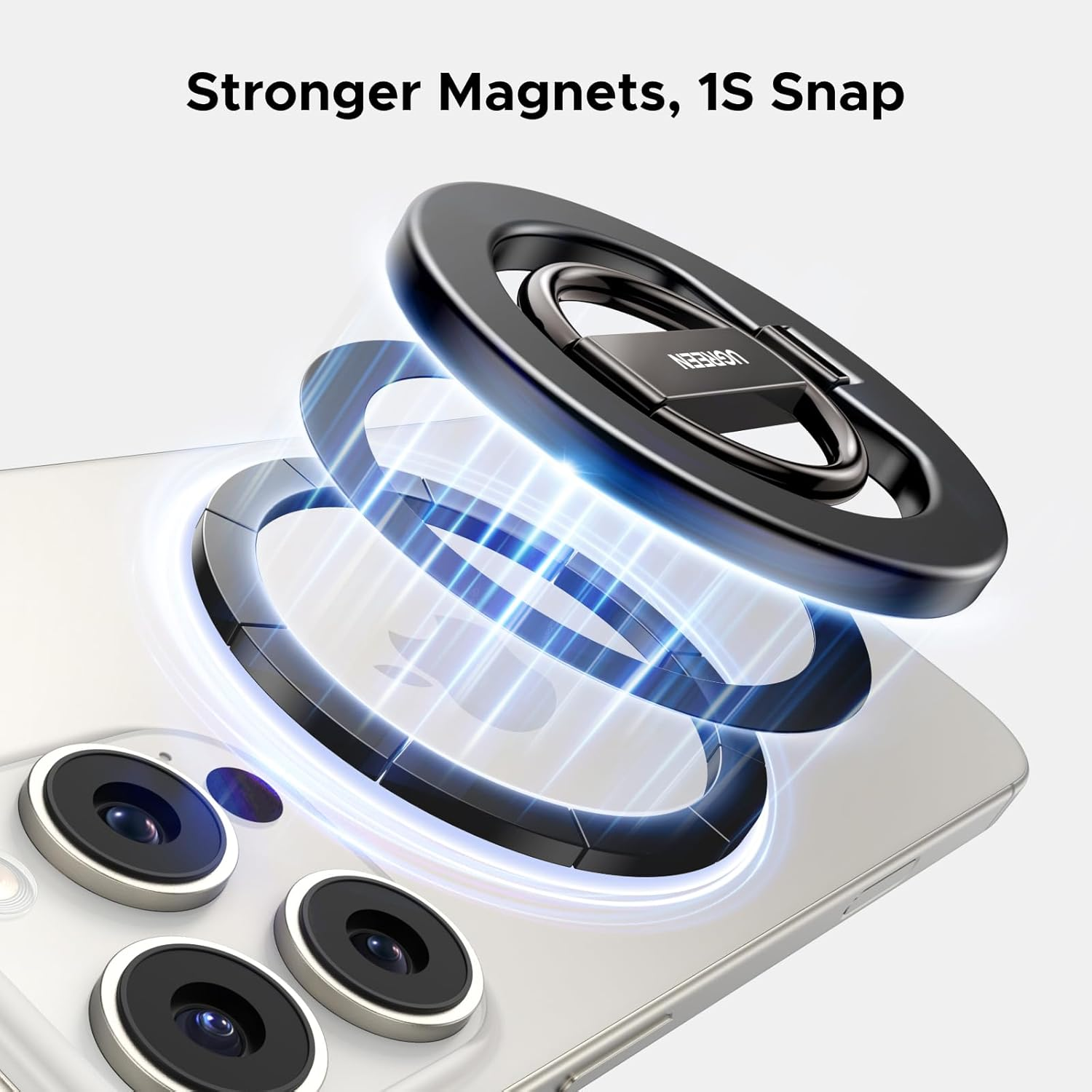 UGREEN Magnetic Phone Ring Stand, Ring Grip, Compatible with Iphone 17/16/15/14/13/12 Series & Magsafe Cases, Ultra Stable Strong Magnet Kickstand, Angle Adjustment, Foldable, Smartphone Ring Holder image number 5