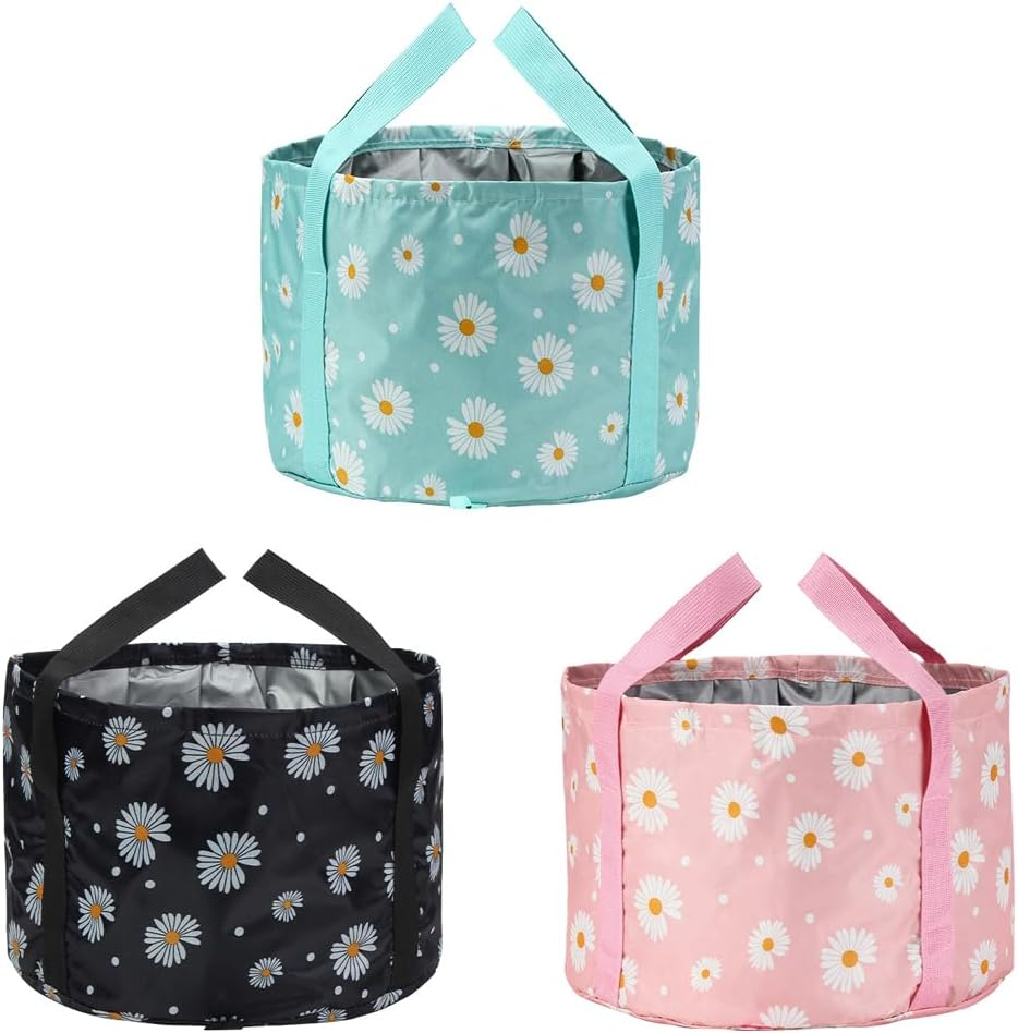 AIMALL 3 Pcs Portable Foot Bath Tub - 13.7 Inch Folding Soak Basin Bucket for Travel, Home Pedicure, and Foot Soaking image number 2