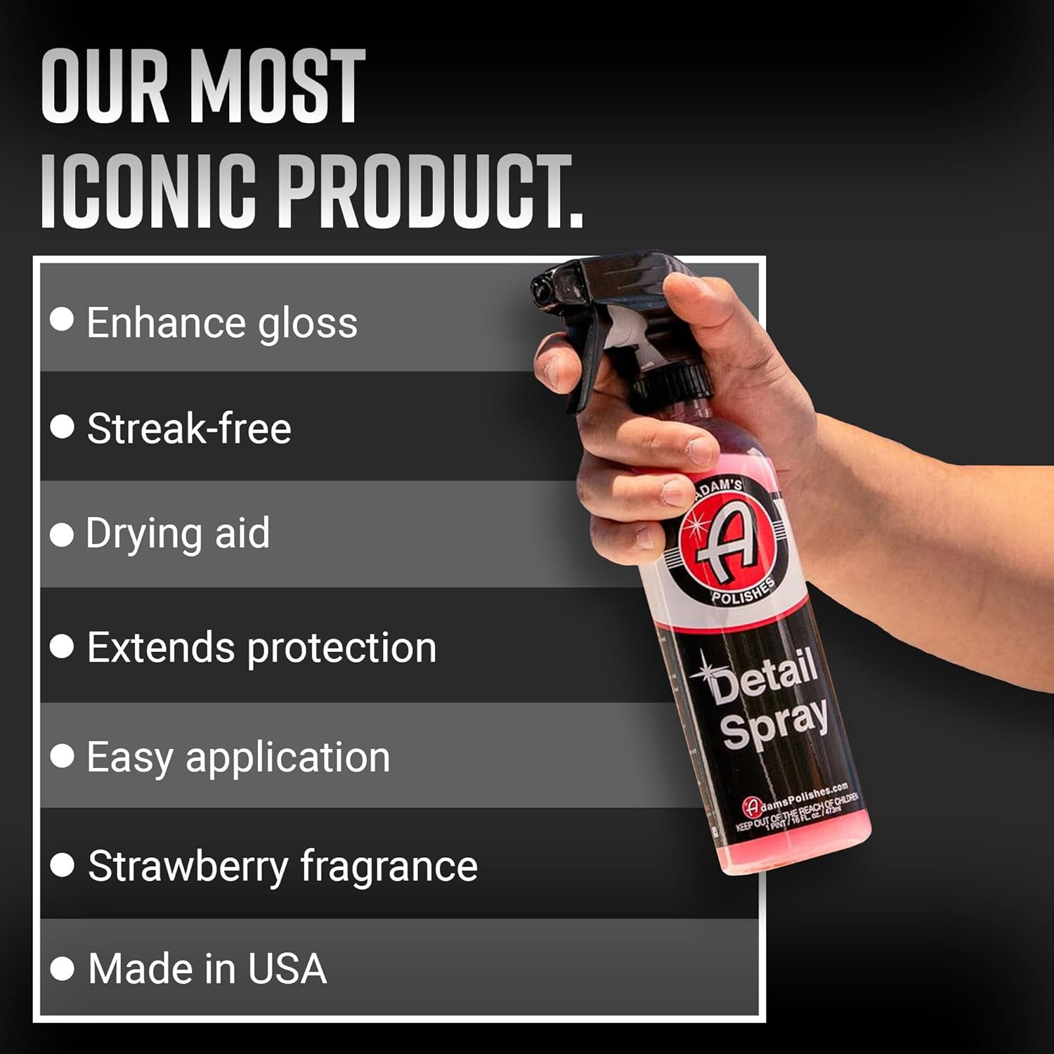 Adam'S Detail Spray Gallon - Enhance Gloss Depth & Shine - Extends Protection with Wax Boosting Technology - Our Most Iconic Product Guaranteed to Outshine the Competition image number 6