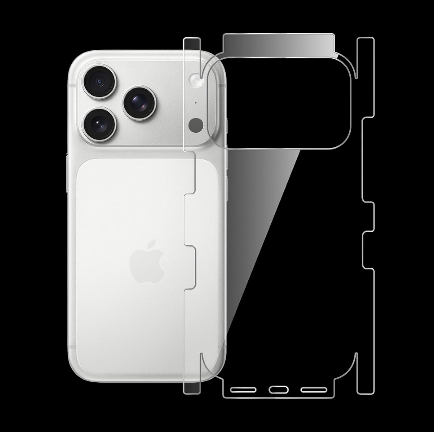 GIOPUEY[3 Pack Back Protector Compatible with Iphone 17 Pro, Iphone 17 Pro Back Protector Film, Soft TPU, Thin, High Transparency, Protective Border - Transparent image number 6