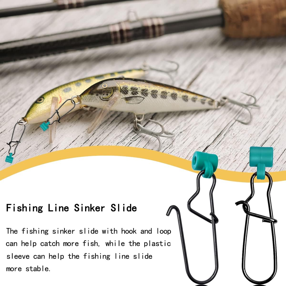 40Pcs Stainless Steel Fishing Line Sinker Slides Catfishing Rig with Duo Lock Snaps Heavy Duty Sinker Slider Swivel Snap Kit for Fishing Tackle