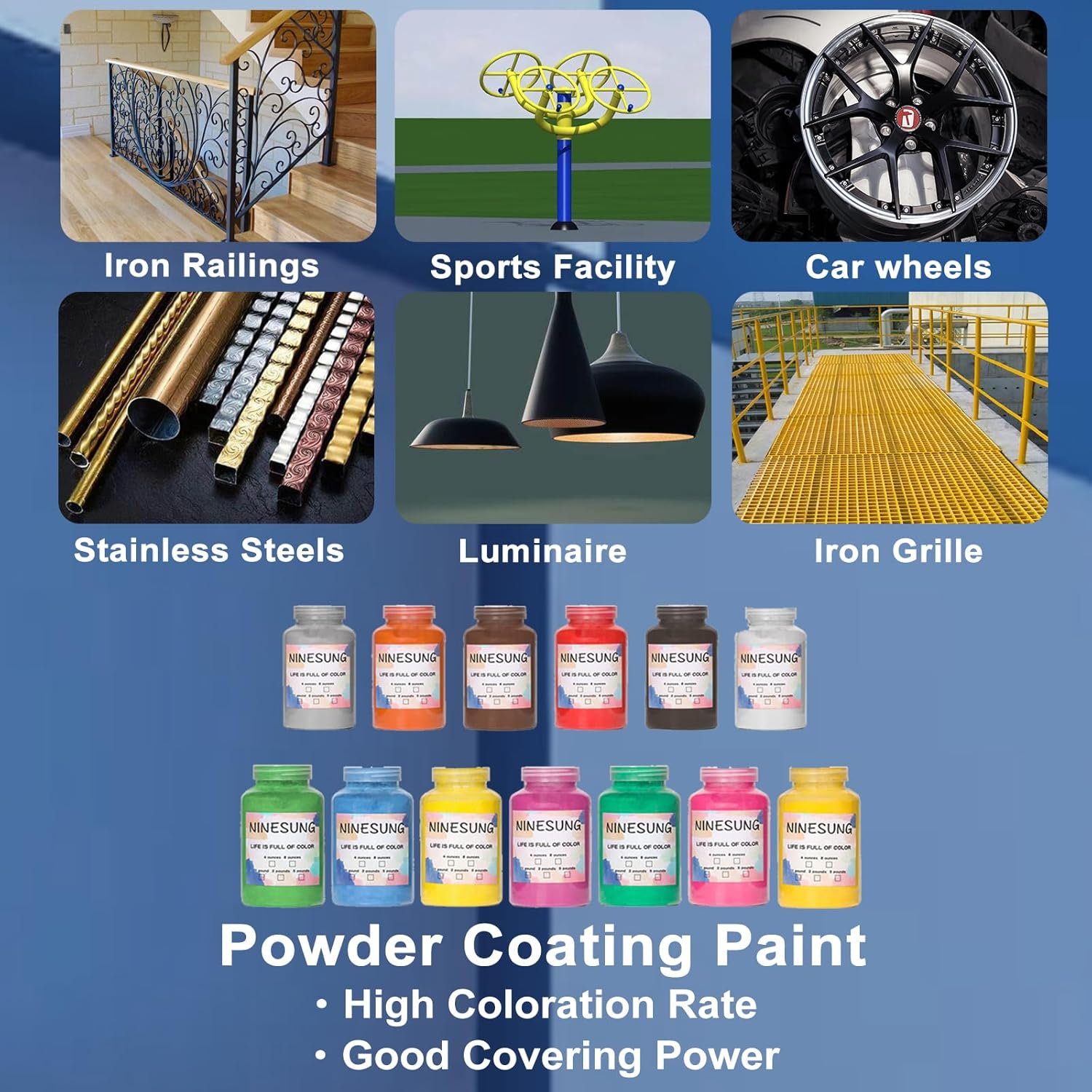 Ninesung Powder Coating Paint, Plastic Coating Paint Powder, Jigs and Lures Powder Paints for Metalwork, Crafts, Fishing Leads and Jig Heads, Hobby (Yellow, 1 Pound) image number 3