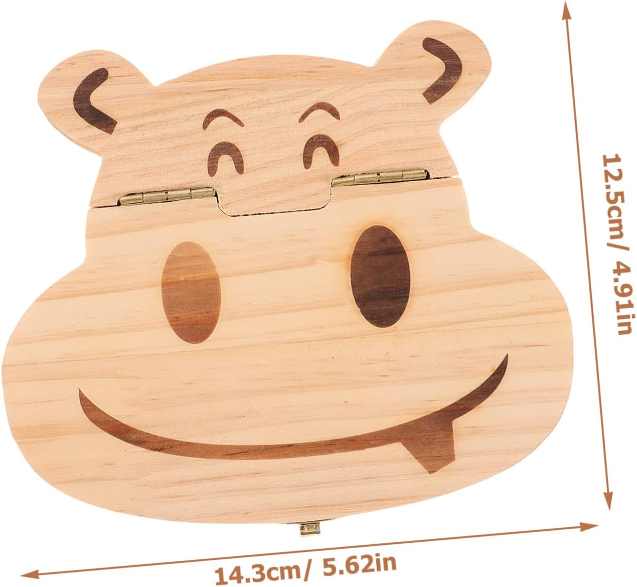 PRETYZOOM Baby Teeth Box and Fetal Hair Saver Wooden Keepsake Organizer Cartoon Hippo Design for Newborns and Children Tooth Storage Souvenir