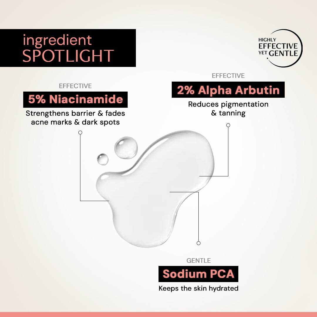 Deconstruct Clearing Serum 2% Alpha Arbutin + 5% Niacinamide | anti - Pigmentation & Tanning Face Serum | Clears Dark Spots, Marks, Hyperpigmentation | for Both Men & Women | 30Ml image number 2