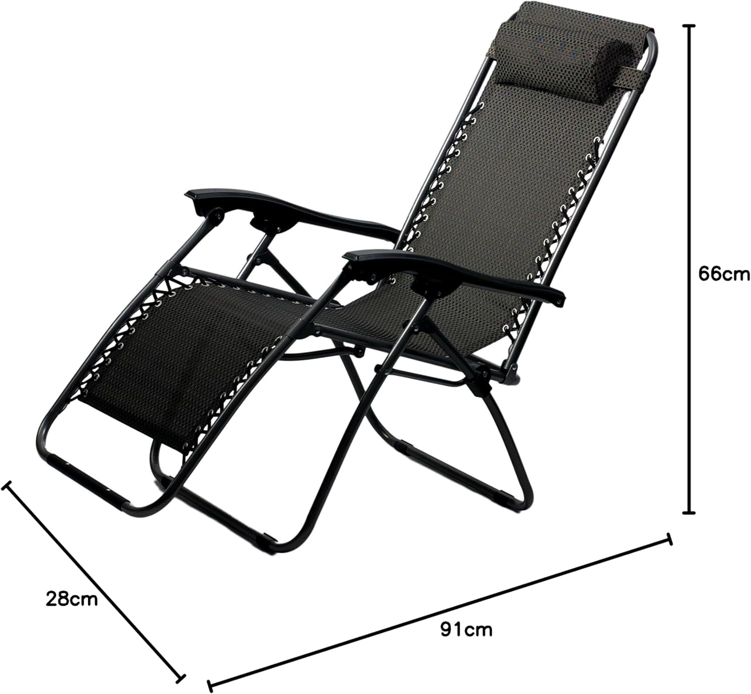 Pack of 2 Zero Gravity Chair by Lenoxx for Lawn, Patio | Stress-Free | Padded Headrest | Anti-Gravity for Relaxation | Steel Frame | Weather Resistant image number 4