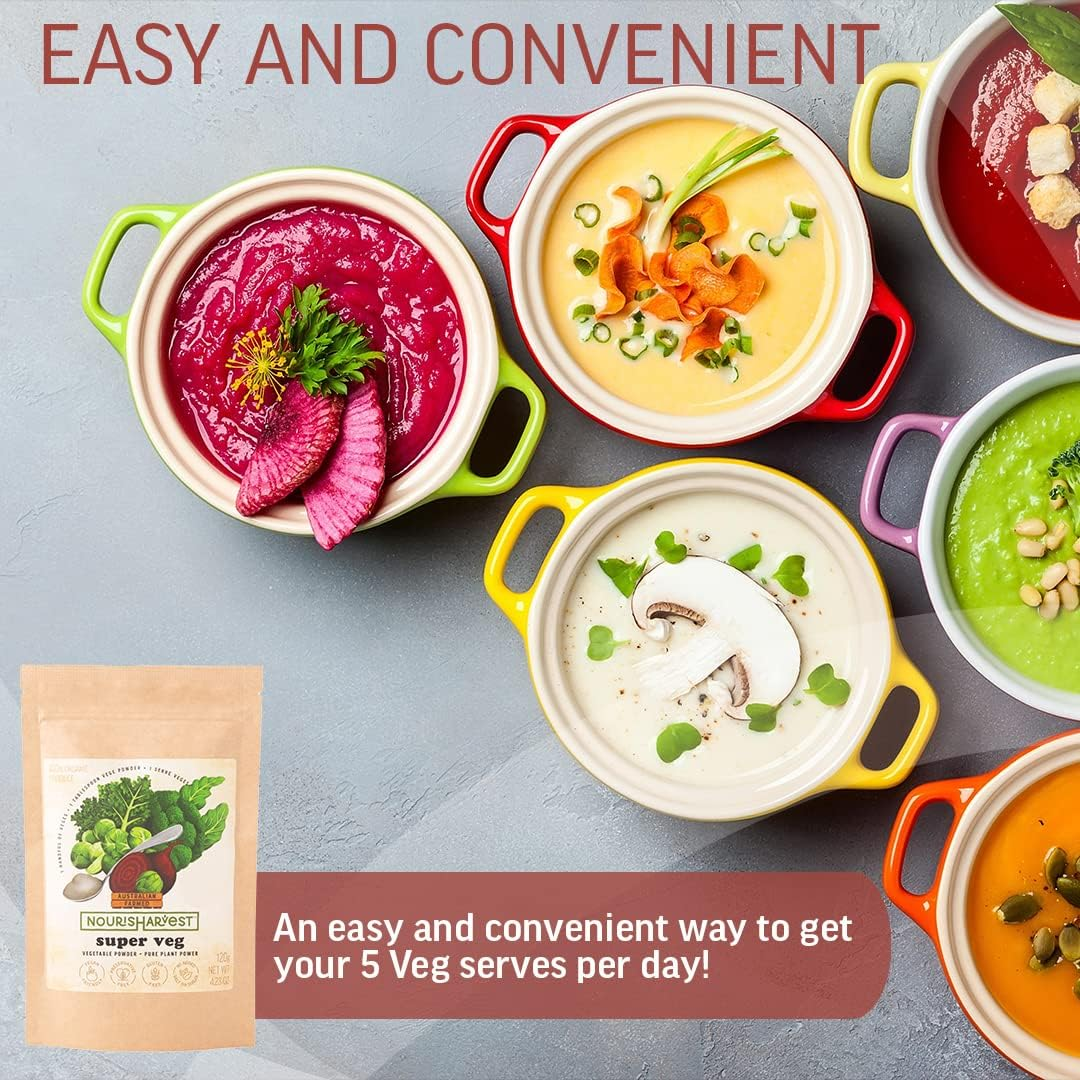 Beetroot, Broccoli & Kale Powder - Raw Superveg Blend for Smoothies & Seasoning, No Added Sugar, Preservatives-Free, Made from 100% Farm Fresh Vegetables - 120G image number 4