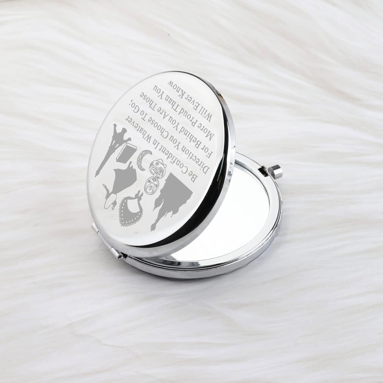 LQRI Musical Lover Makeup Mirror Anastasia Broadway Musical Gift for Musical Actor Musical Movie Fans Pocket Mirror image number 1