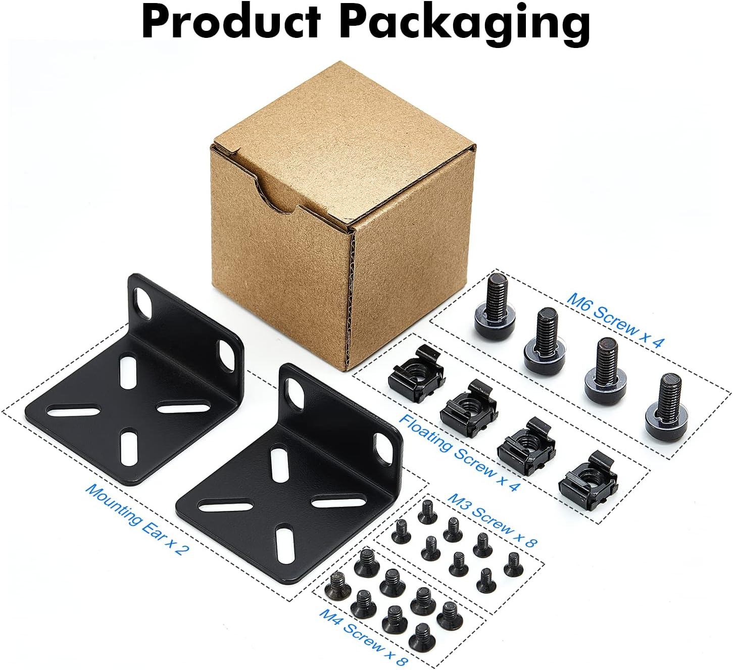 Mokerlink Rack Mount Kit for 17.3 Inch Wide Switches, Adjustable Hole Distance 14-29Mm, 0.5-1.14Inch, Compatible for Some Cisco, NETGEAR, Dell, D-Link, Linksys, HP, Trendnet, Buffalo Tech Products image number 3