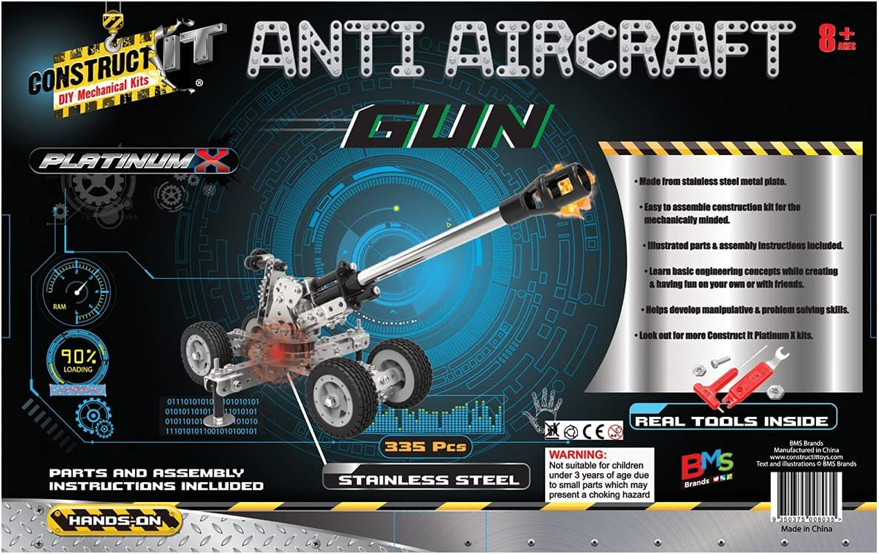 Construct IT Platinum X Military anti Aircraft - Military Equipment Construction Set - STEM Education Toys for 8+ Year Olds - Build Your Own Anti-Aircraft image number 3