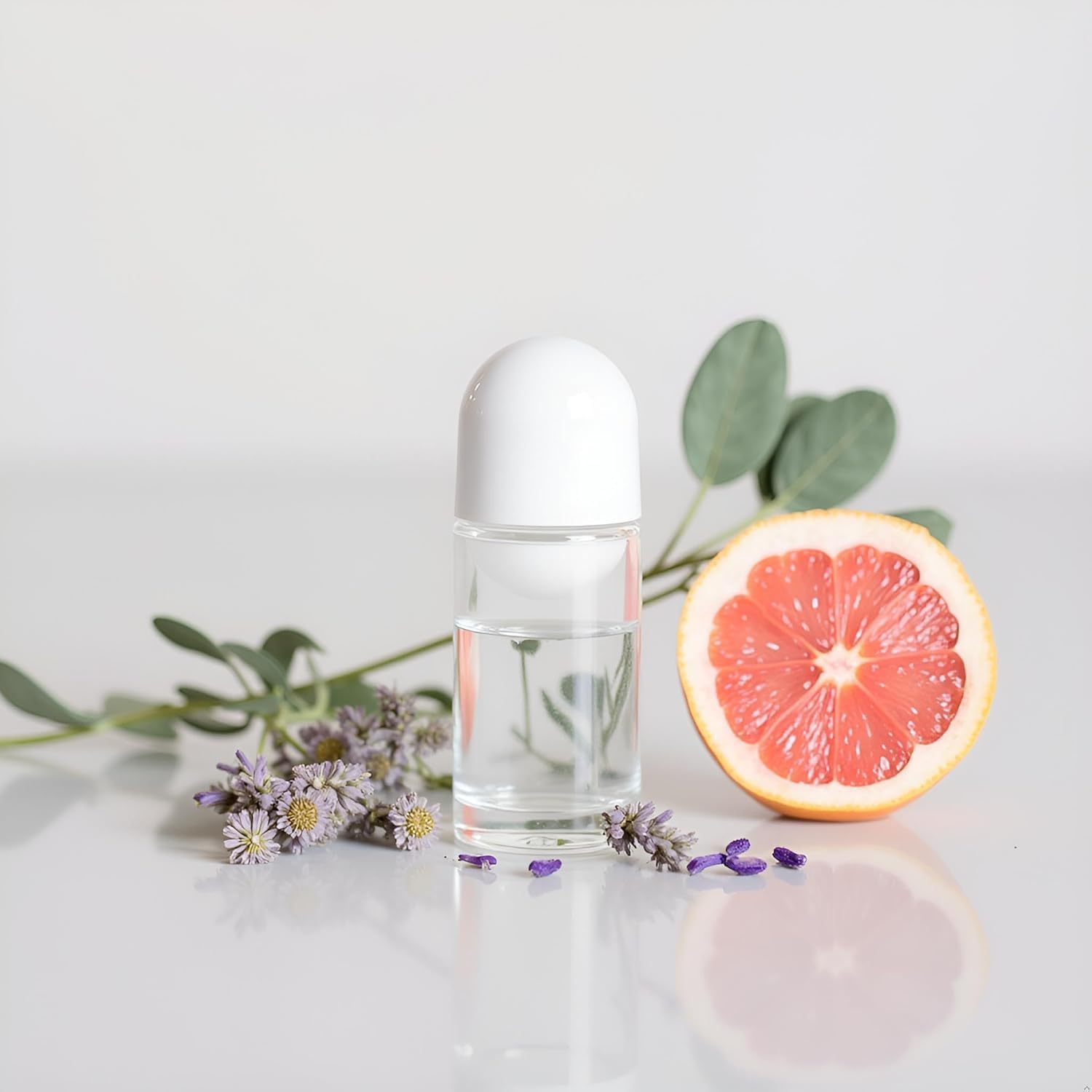 Winerstony 2Pcs White 50ML Glass Empty Roller Bottles with Plastic Roller Ball, Deodorant Roll on Containers Leak Proof Massage Ball Bottles for Essential Oil Perfume Refillable Containers Tools image number 2