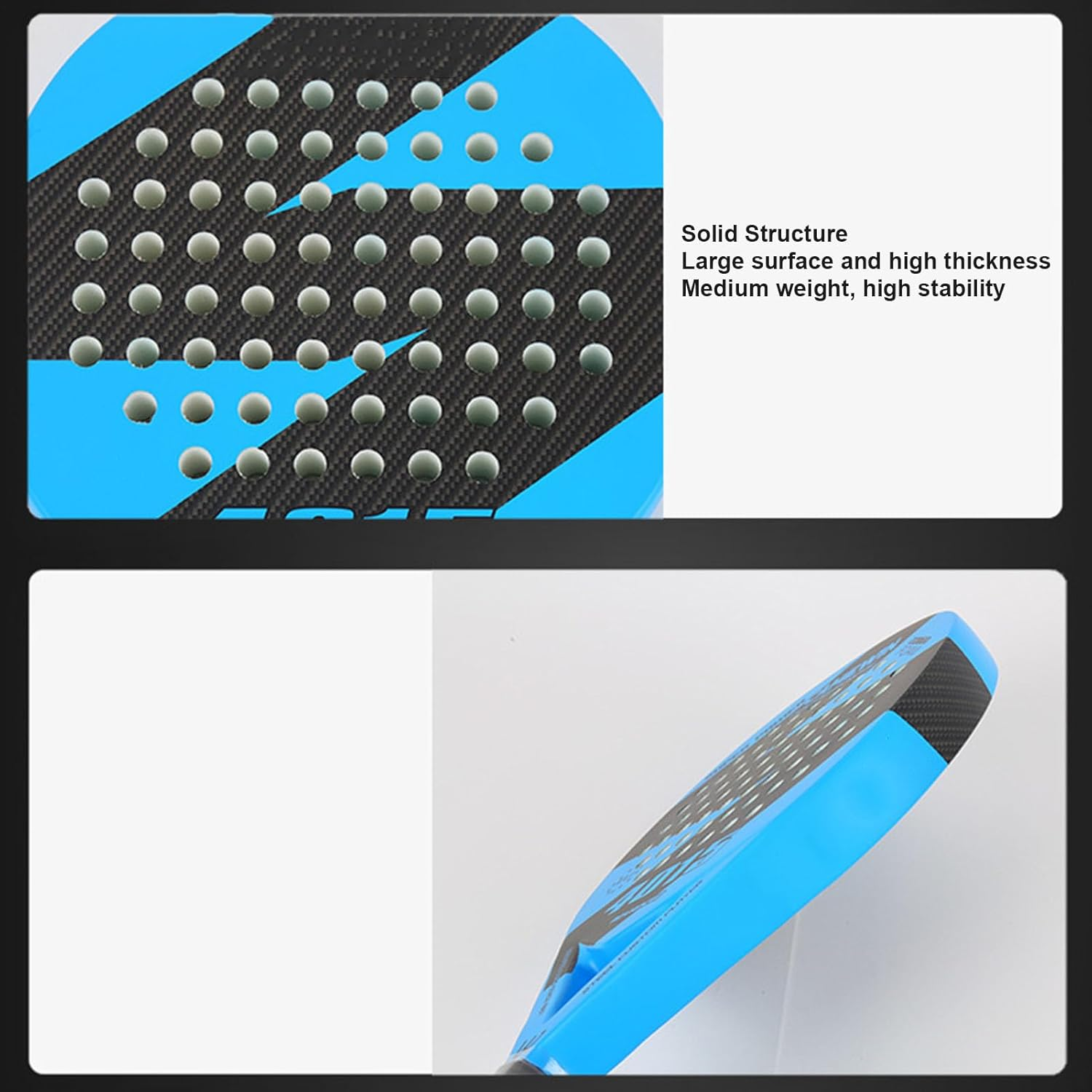 Paddle Tennis Rackets,Pop Carbon Fiber Paddle Tennis Rackets - Lightweight Carbon Fiber Noise Paddle Anti-Shock EVA Racket image number 3