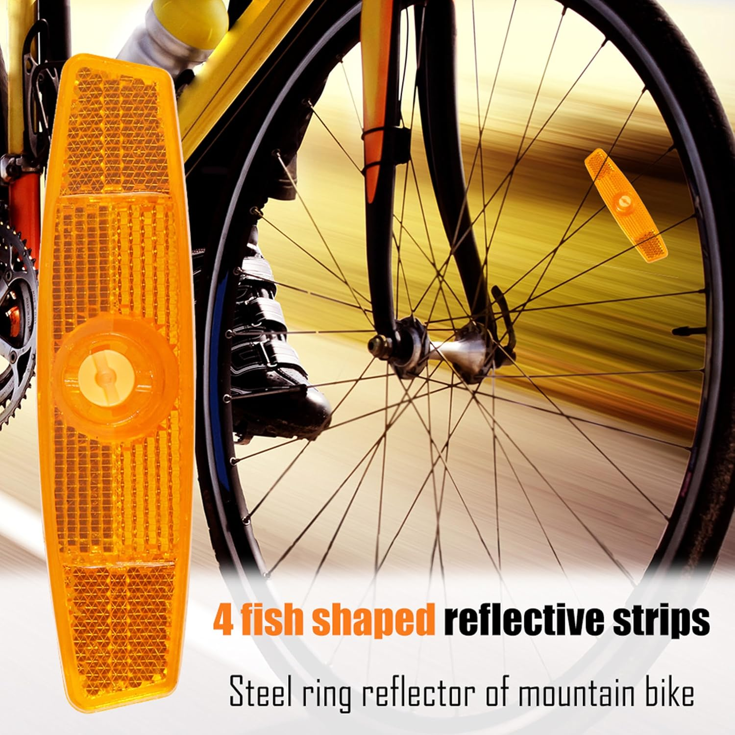 4 PCS Bicycle Wheel Spoke Reflectors,Bikes Wheel Reflectors,Bicycle Safety Warning Reflector Road,Reflective Bikes Clip,Bike Accessories for Mountain Bike Decoration Night Riding - White image number 3