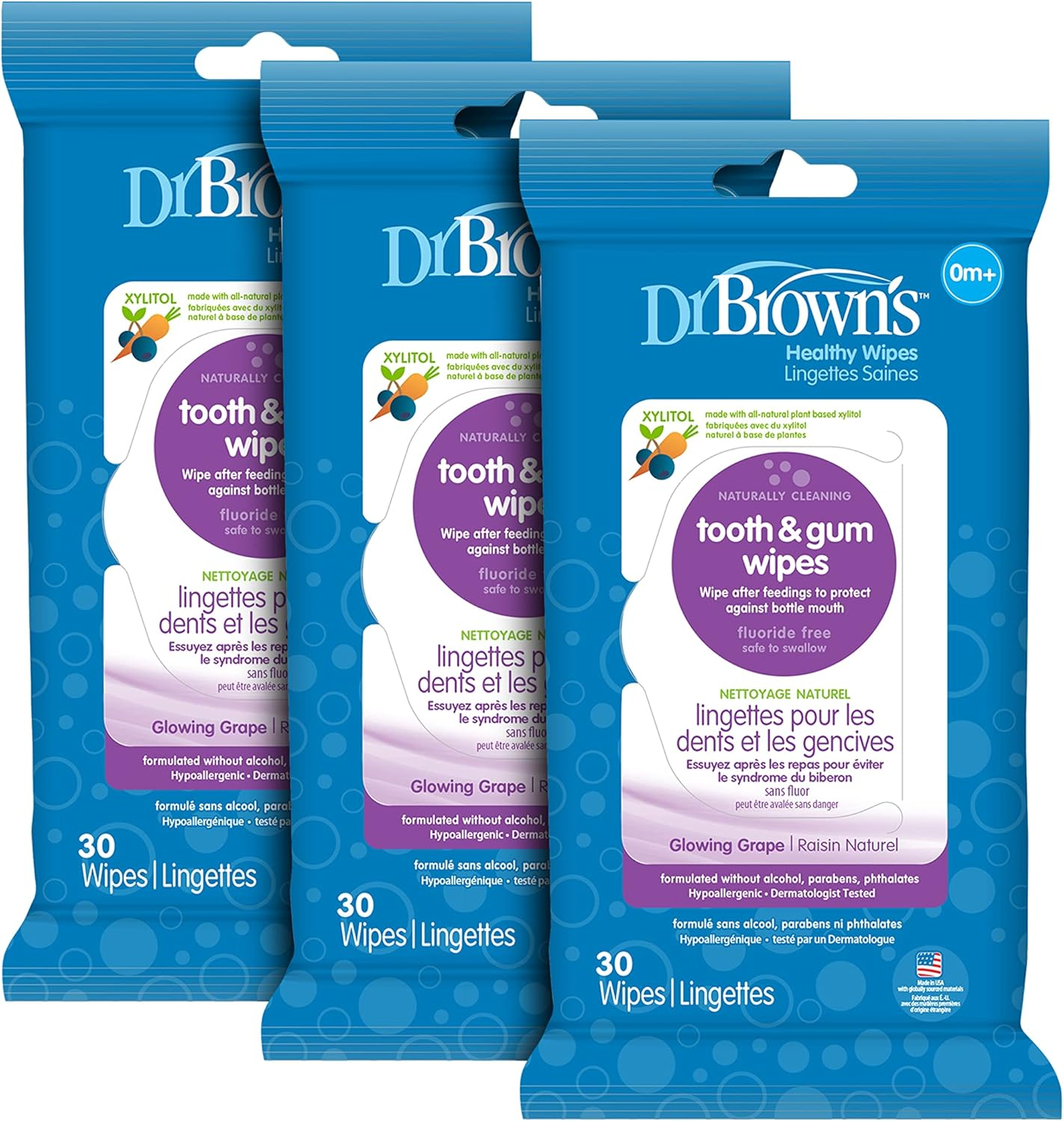 Dr. Brown'S Tooth and Gum Wipes, 30 Count, 3-Pack