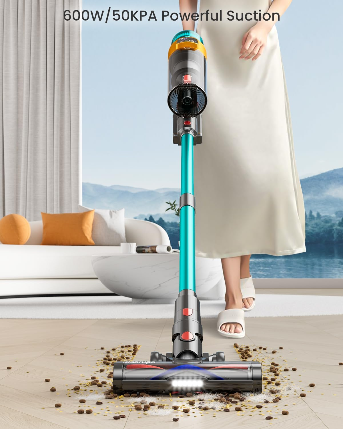 Cordless Vacuum Cleaner, 580W 48KPA 70Mins Vacuum Cleaners for Home, Stick Vacuum with Charging Dock Station, Anti-Tangle Wireless Vacuum, Rechargeable Cordless Vacuum image number 1