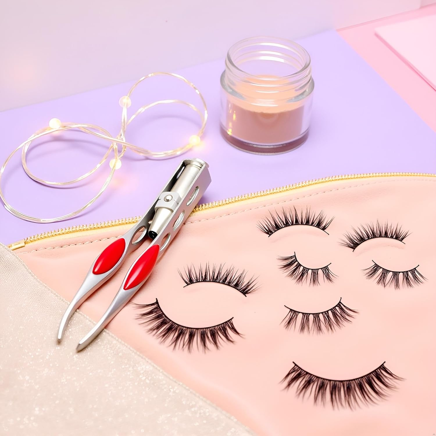 Silver Tweezer with LED Light for Hair Removal Makeup Tool Eyebrow Eyelash for Women Facial Hair, Lash Trimmer,Hair Tweezers,Ingrown for Tweezer,Tweeze,Women'S Hair Removal Tweezers image number 5