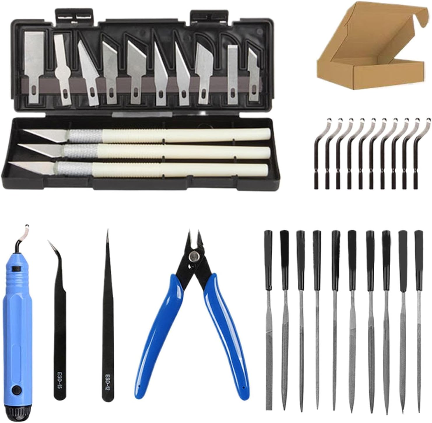 3D Printer Accessories,Professional 3D Printing Supplies Set of 38 | 3D Print Cleaning Tools with Tweezer, Deburring Tool, Plier for Making Crafts, Modeling image number 6