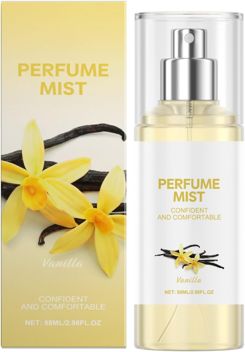 FEESHOW Unisex Vanilla Body Spray for Women Men 88ML Long Lasting Fragrance up to 24 Hours Sweet Comfortable Scent Lightweight Non Greasy Yellow One Size image number 3