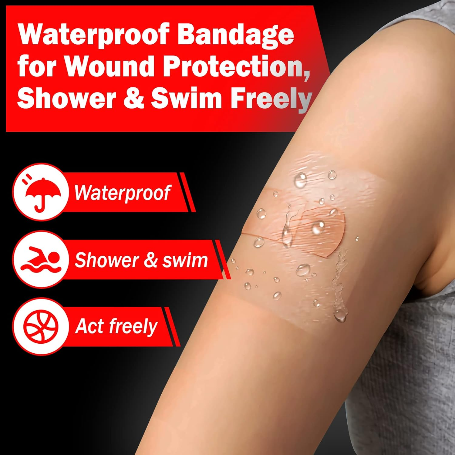 AZEN Tattoo Aftercare Bandage, 6"X 8 Yard, Waterproof Second Skin Cover up Tape, Healing Wrap, Tattoo Supplies image number 2