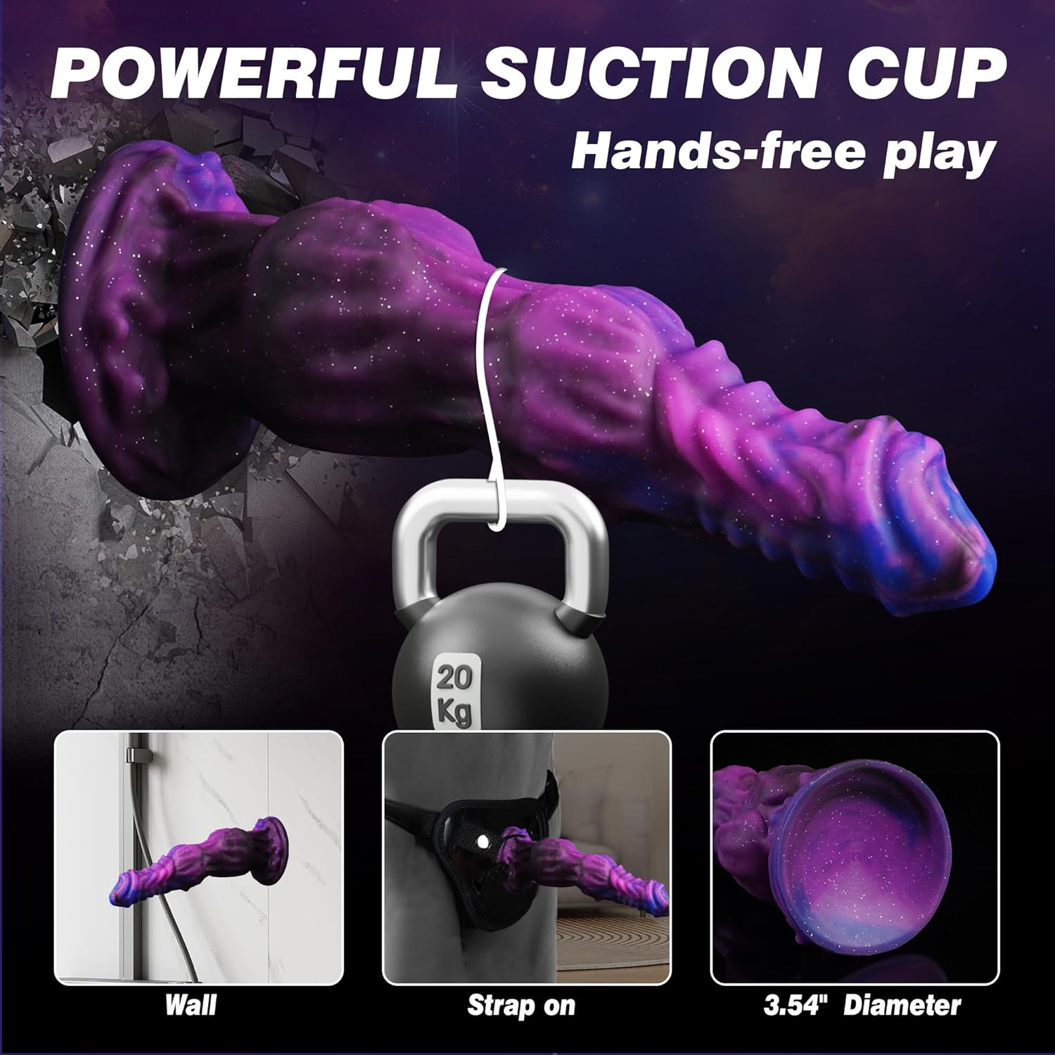 9.6" Monster Dildo Fantasy Horse Dildo with 2 Big Knots, Huge Dildo Thick Dildo with Strong Suction Cup, Dragon Dildo Dog Knot Dildo for Women Sex, Toys for Men Gay, Adult Toys for Women Men image number 5
