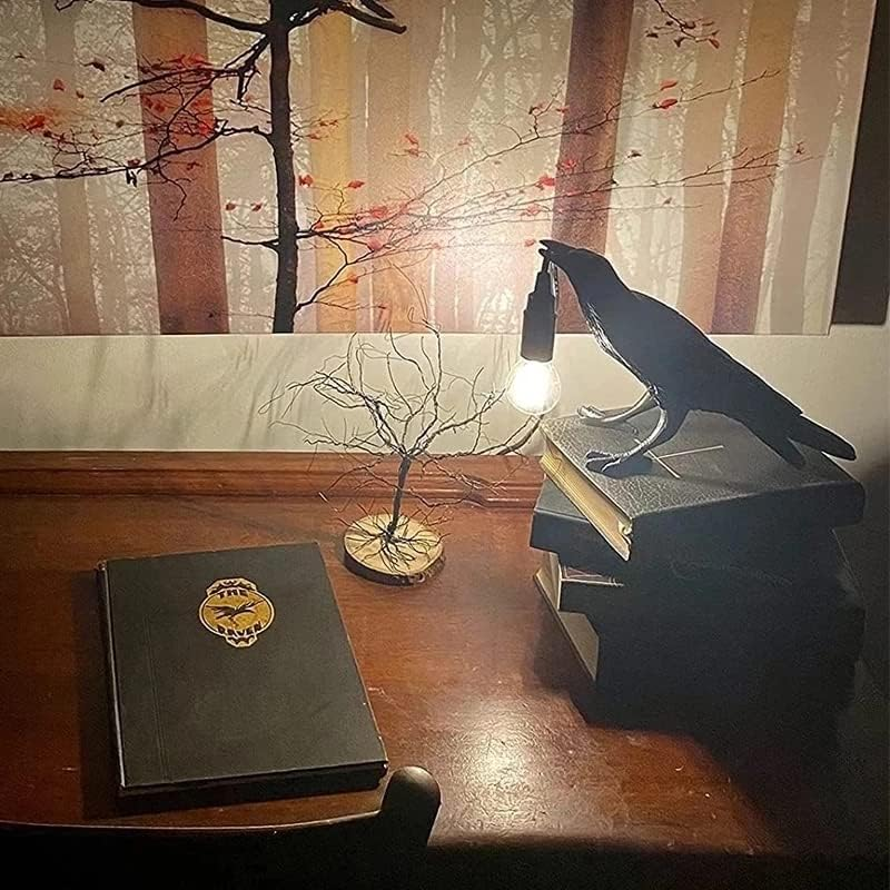 Resin Lucky Bird Crow Wall Lamp Table Lamp Night Light Bedroom Bedside Living Room Wall Lamp Home Decoration for Bedside Table/Office and Living Room Decor/Farmhouse Art Decor/Dorm image number 1