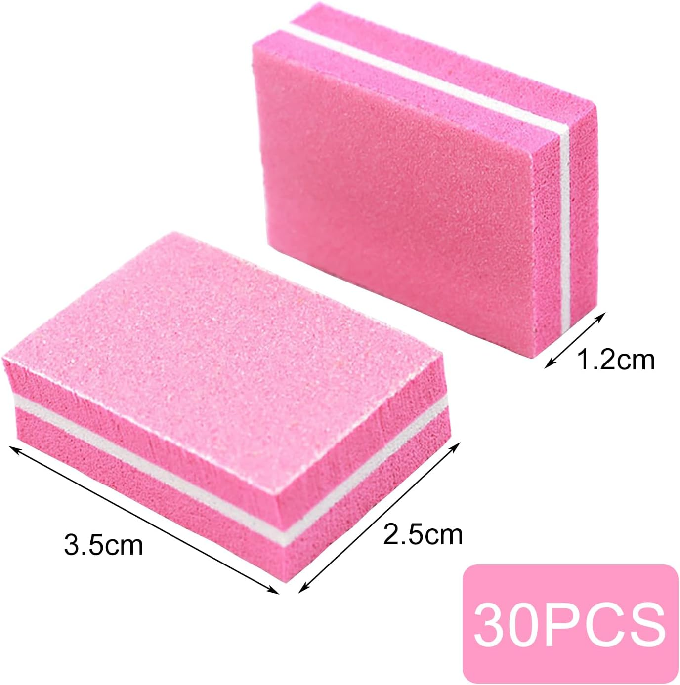 YPYMOD Pack of 30 Nail File Blocks, Professional Buffer Nail Files, Sanding Blocks, Nail File Manicure Tool, for Manicure, Pedicure and Nail Modelling (Pink) image number 1