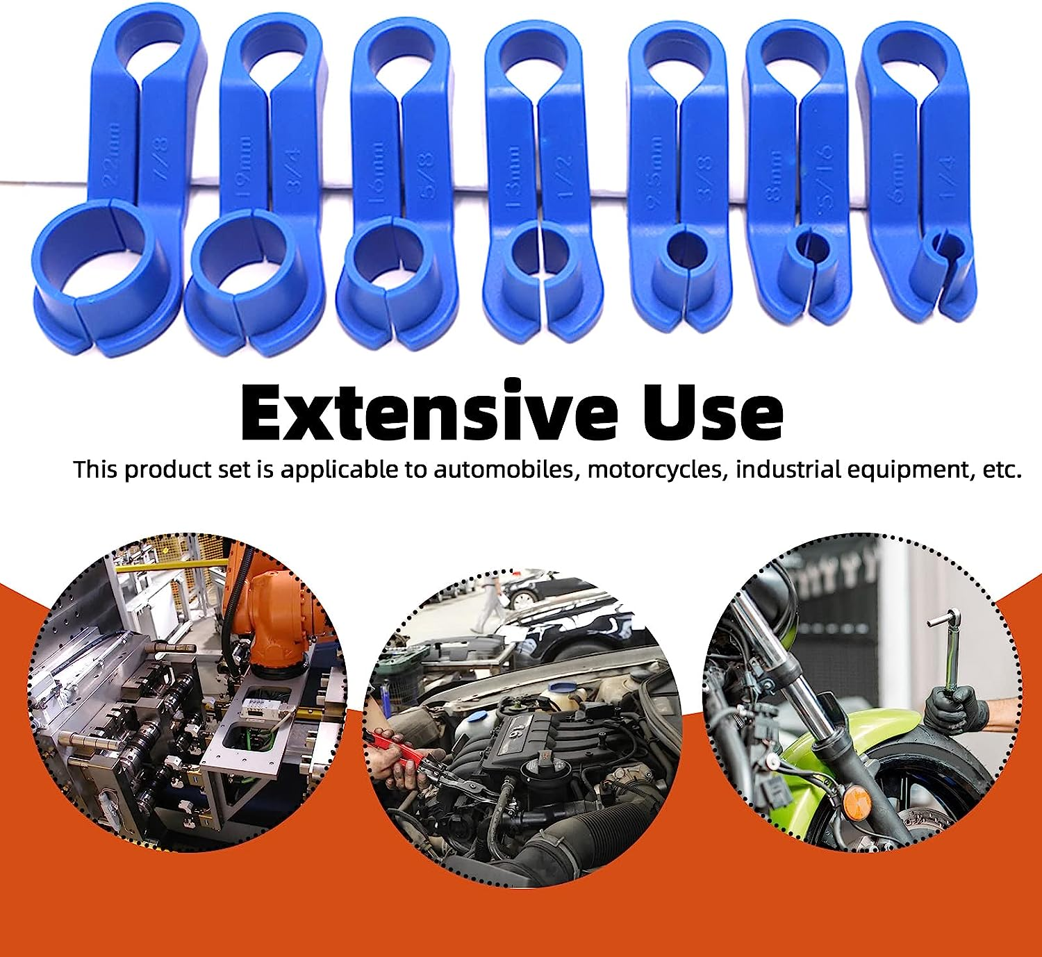 Tanstic 7Pcs AC Fuel Line Disconnect Tool Set, Includes 1/4 5/16 3/8 1/2 5/8 3/4 7/8 Inch Transmission Oil Cooler Tube Removal Tool, Fuel Line Removal Tool Compatible with Ford, Mazda, GM image number 5