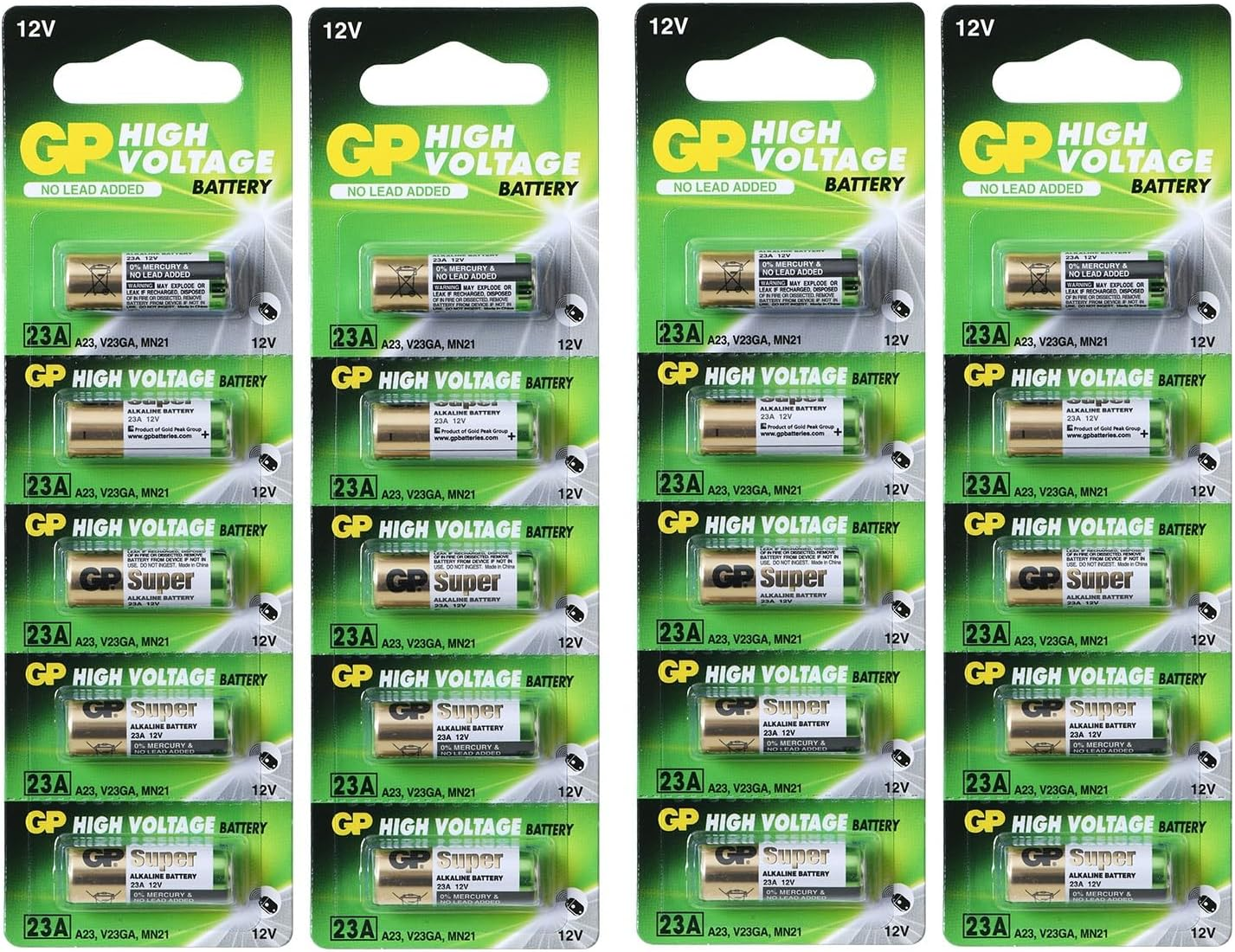 A23 12V Alkaline 23-A Battery 23AE GP - 20 Pack