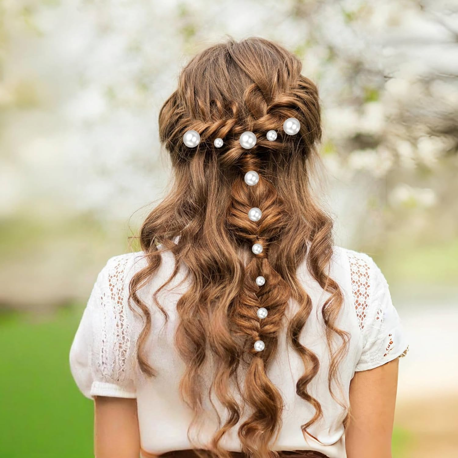 34 Pcs Wedding Pearl Hair Pins, Bridal Pearl Hair Accessories U Shape Barrette for Bride Bridesmaid Women Gold image number 1