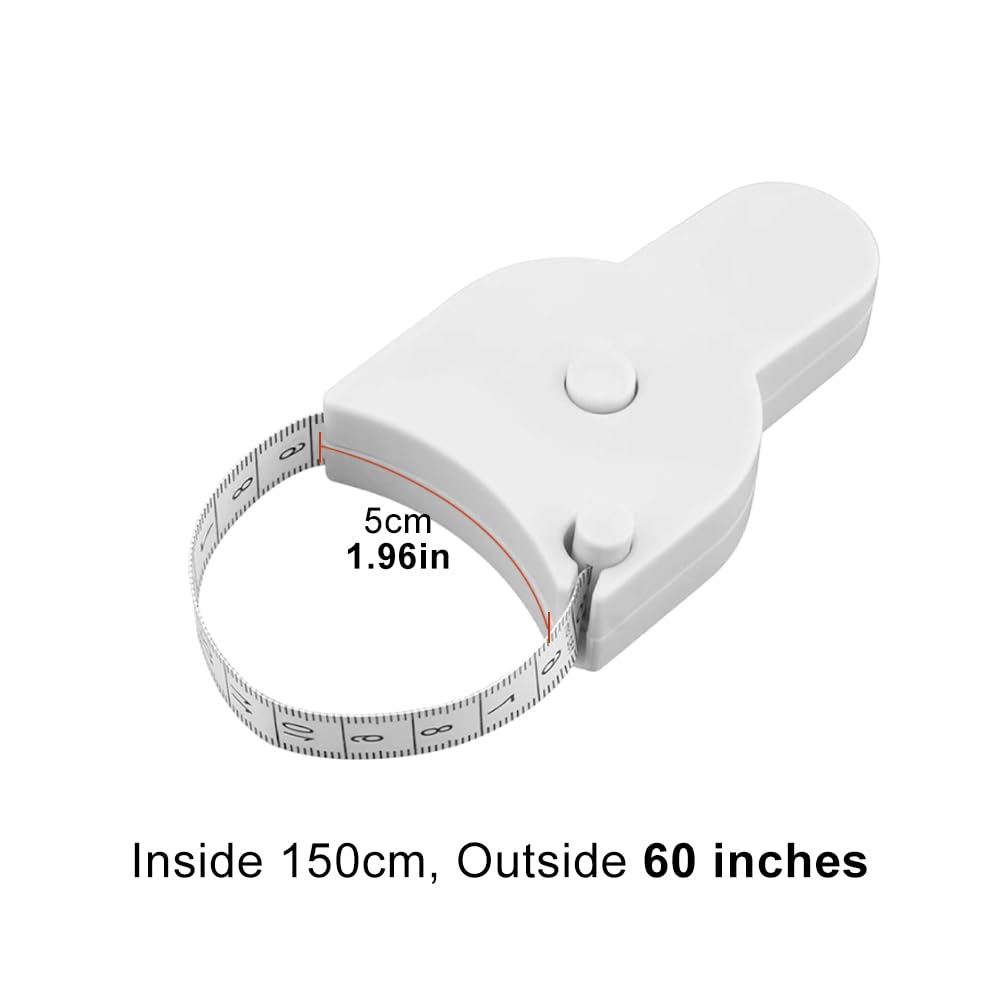 Body Measuring Tape 150Cm, Automatic Snap-In Retraction, Dual-Sided Metric/Imperial Scale, Flexible, Durable ABS Shell for Personal Trainers and Home Fitness image number 3
