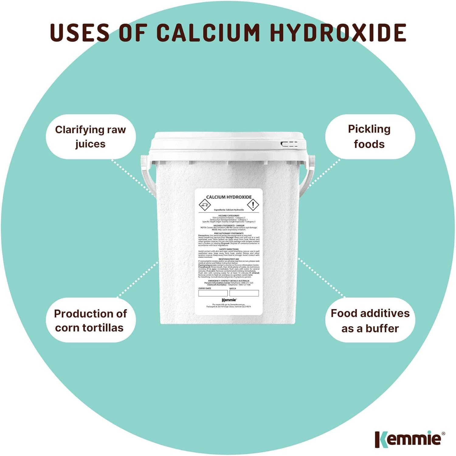 600G Food Grade Calcium Hydroxide Powder Tub FCC Hydrated Slaked Pickling Lime image number 4