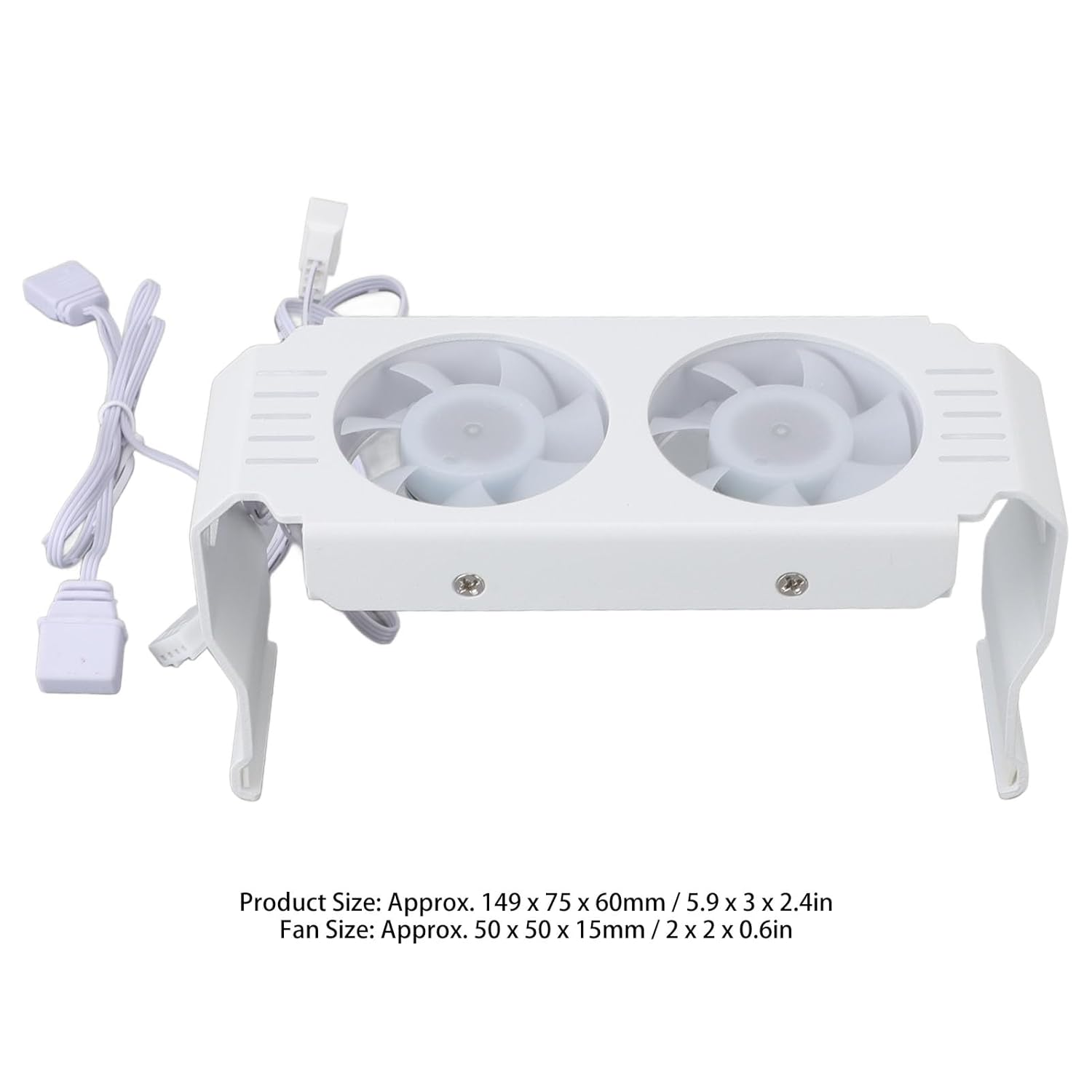 5V 3 Pin ARGB Memory RAM Cooler DDR Heatsink, ARGB RAM Radiator PC Memory Module Heat Sink for DDR DDR2 DDR3 DDR4 DDR5, PWM Temperature Control Dual Fan (White) - White image number 6