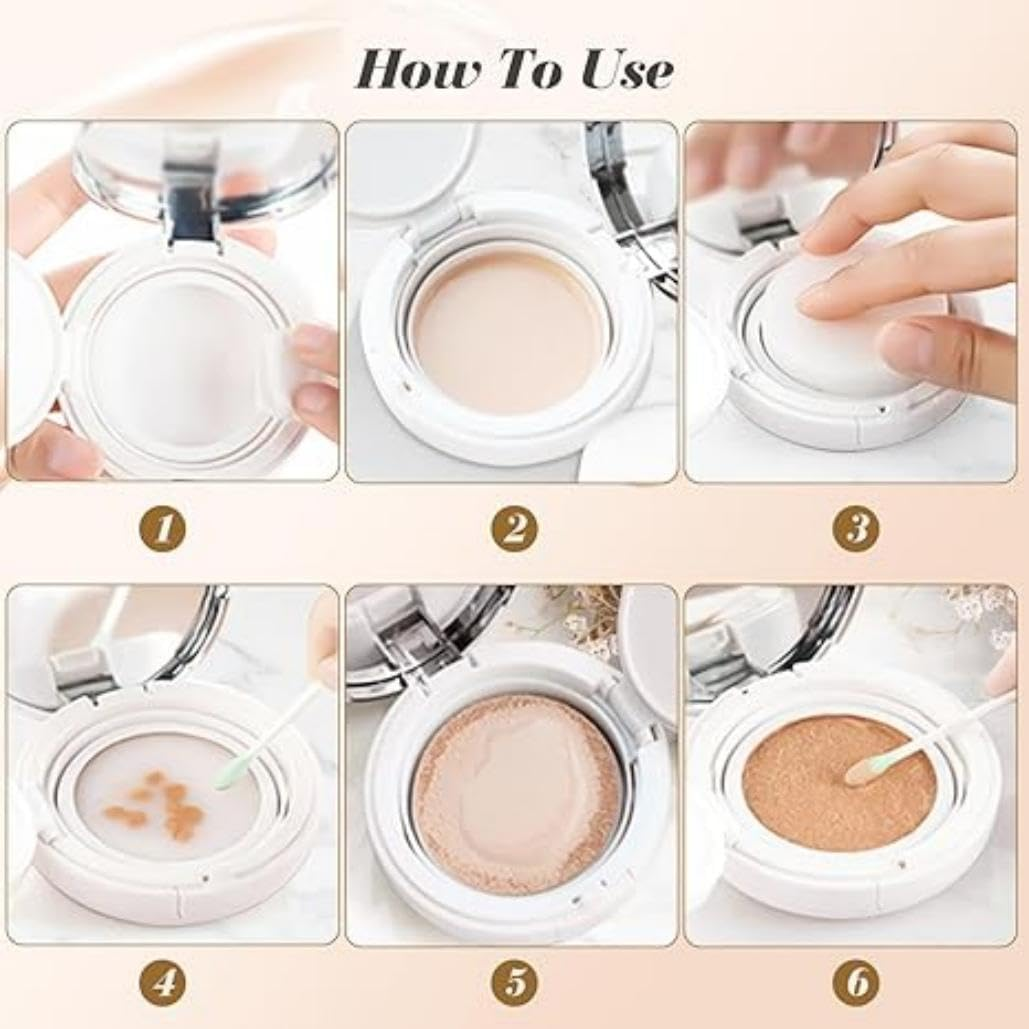 Empty Air Cushion Puff Box, Portable Make up Powder Container Case DIY Cushion Foundation Case Cosmetic Makeup Case BB CC Sun Cream Container (Black) - Pink image number 5