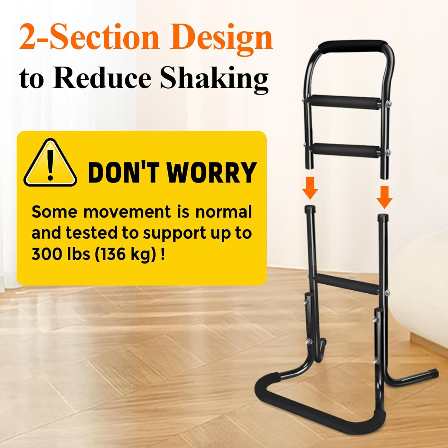 Stand Assist Aid for Elderly, Aluminum Alloy Standing Aids & Supports for Rising from Chair Couch, Sturdy Chair Lift Assist Grab Bar for Seniors Disabled Handicap Adults, Height-Adjusted image number 6