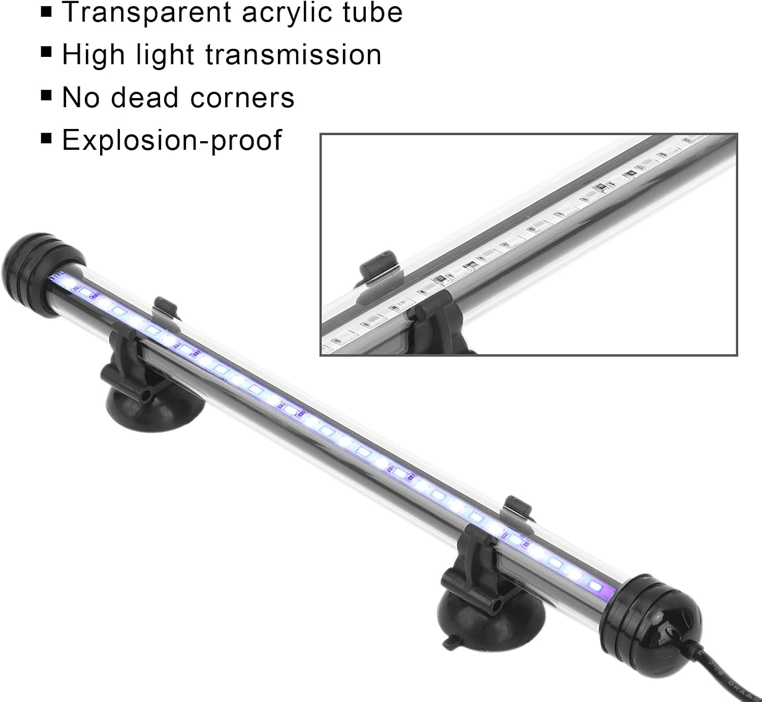 Aquarium LED Light, Transparent Aquarium Light with 3 Light Modes Dimmable Aquarium Light for Aquarium for Fish Tank(28Cm) image number 4