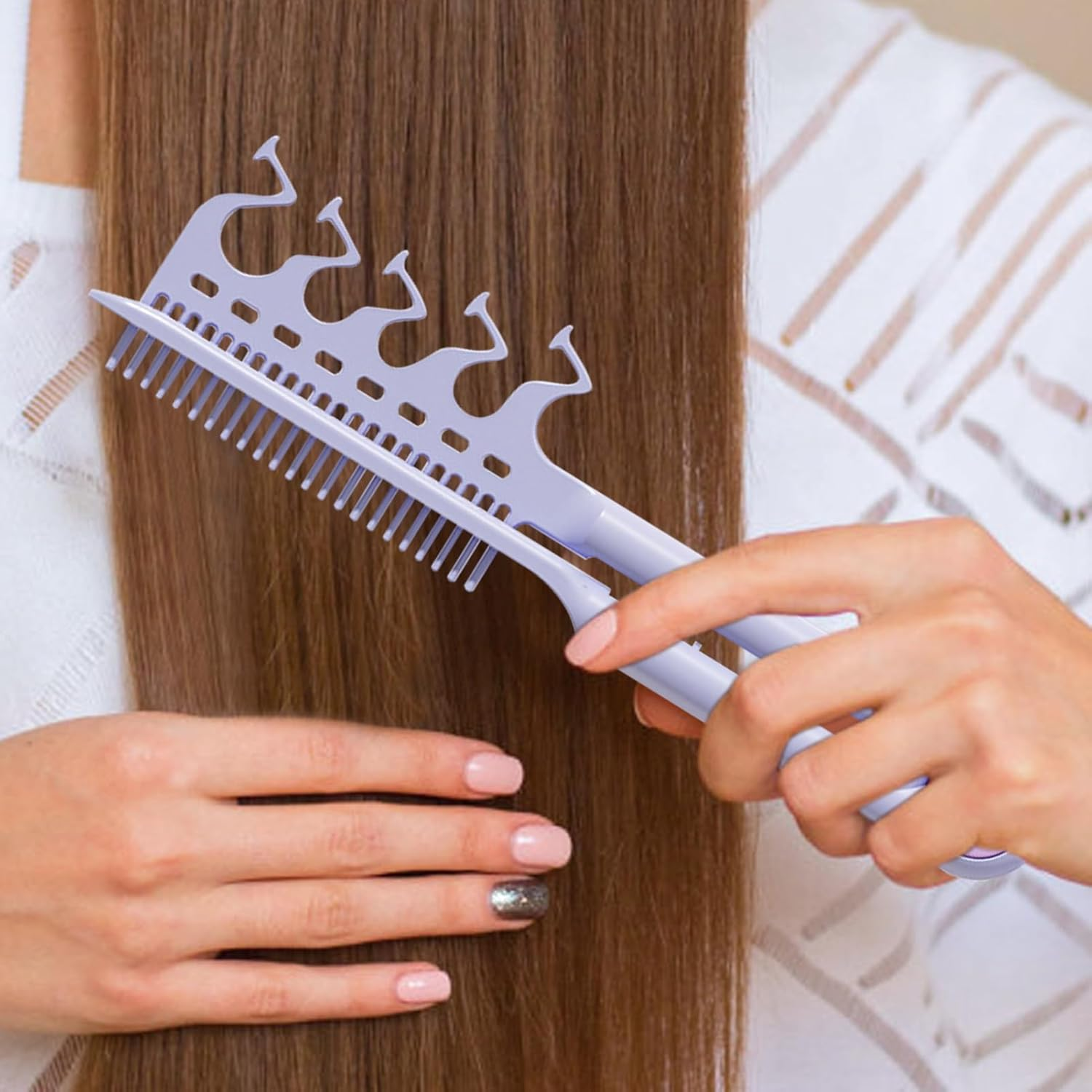 Hair Comb for Straightening,Hair Styling Comb - anti Static Hairdressing Tool Volumizing for Travel Home Salon Women Girls Family Friends Daughter - Pink image number 2