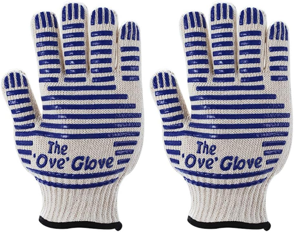 SACALA Heat Resistant Oven Gloves, a Pair of Non-Slip Kitchen Heavy Duty Microwave Roaster Gloves, Hot Surface Handler Silicone Shell Extreme Heat Proof Gloves for Baking Cooking Grill BBQ image number 4