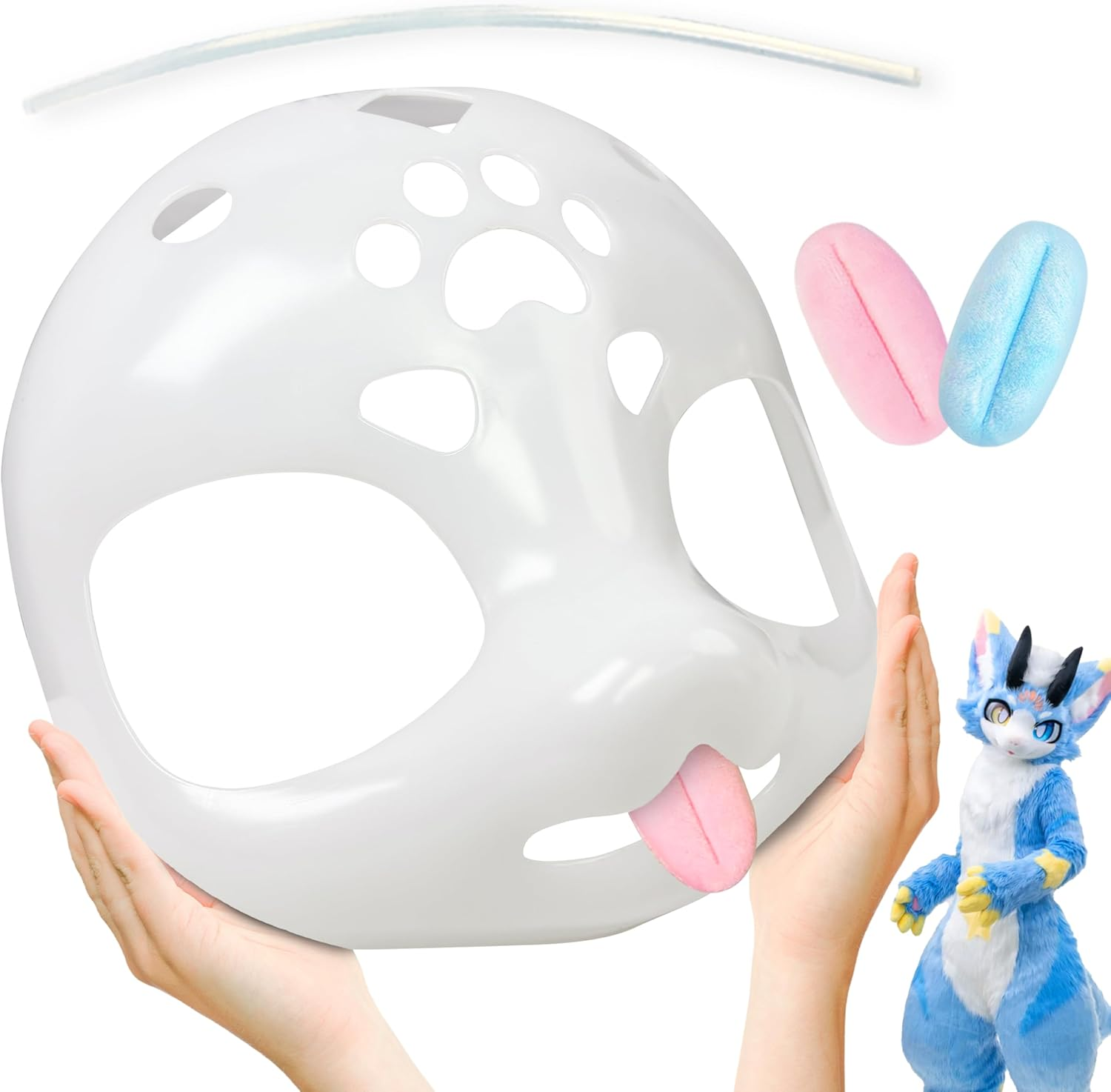 Liokoon Fursuit Head Base Furry Mask, 3D Printed Furry Accessories Therian Gear Gifts DIY for Cosplay Kawaii Costume Props image number 2