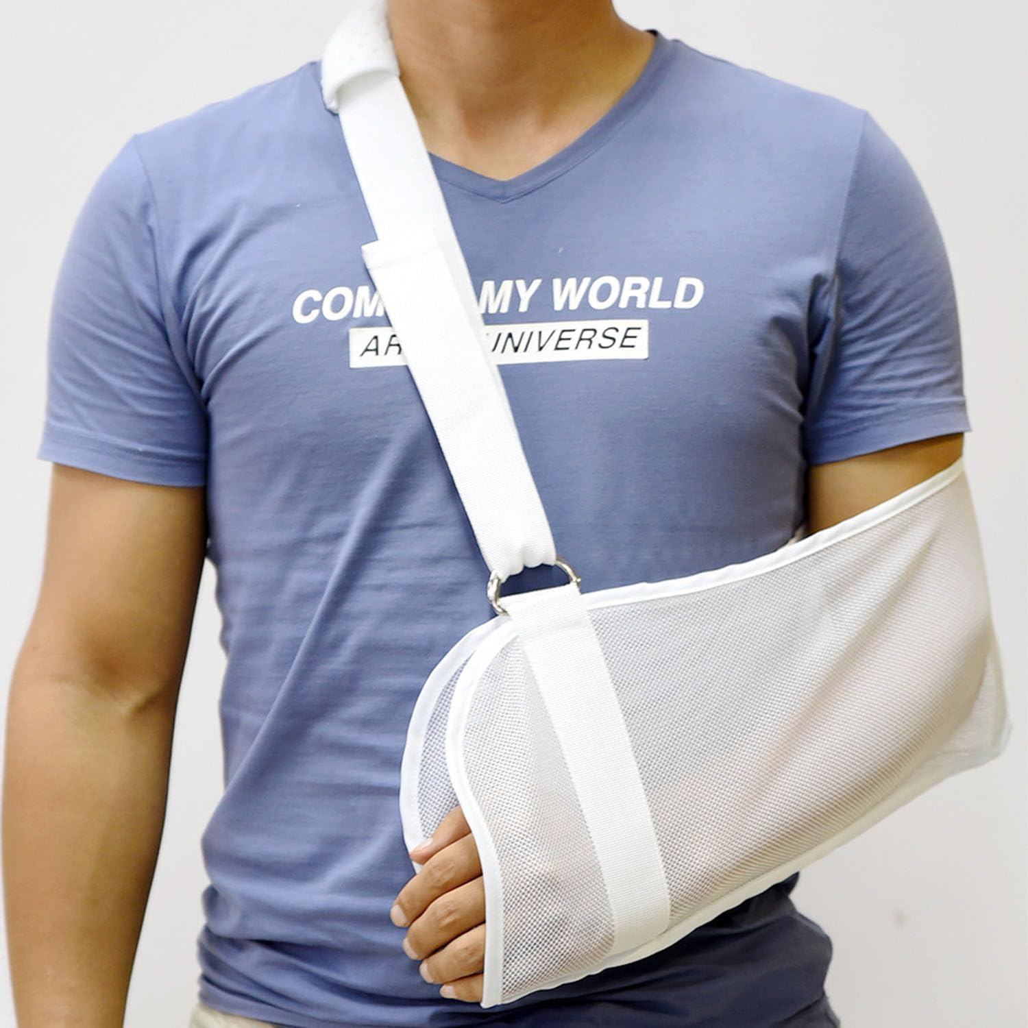 1Pc Breathable Mesh Arm Sling,Mesh Arm Support Arm Sling Shoulder Sling,Arm Sling Shoulder Immobilizer Mesh Shoulder Sling,Shower Bath Sling Shoulder Brace Support Arm Sling Shoulder Immobilizer,White