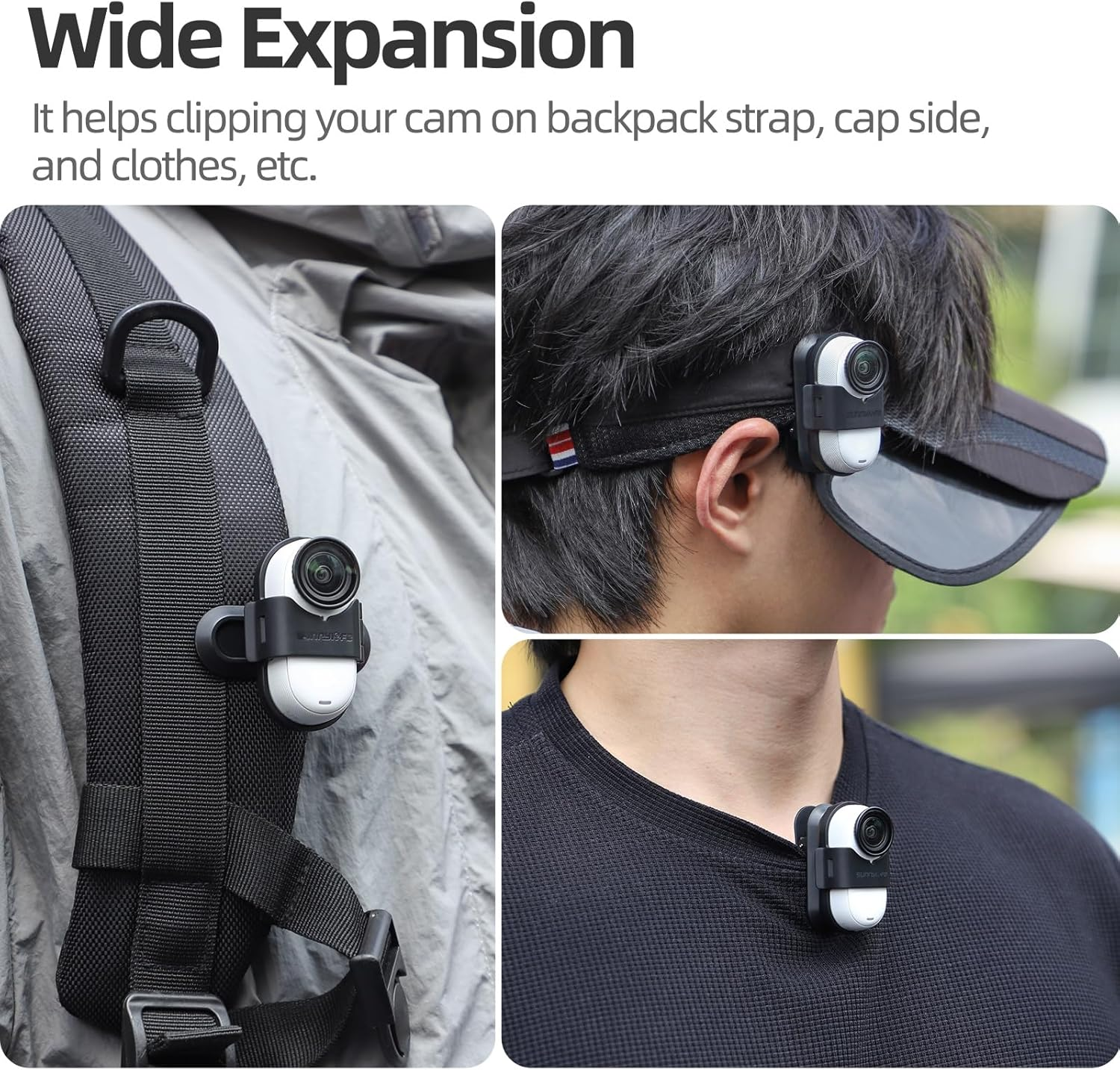 Camgo Sunnylife Backpack Clamp Mount for Insta360 3 / GO 3S image number 3